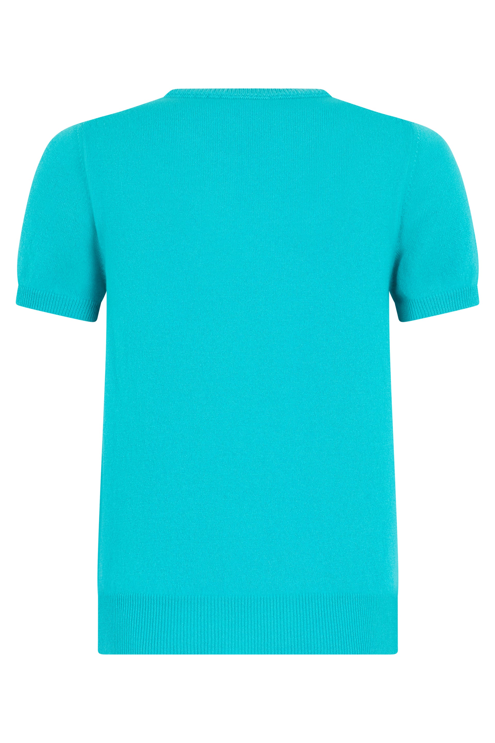 Turquoise short-sleeve sweater ideal for a casual look but fashionable.