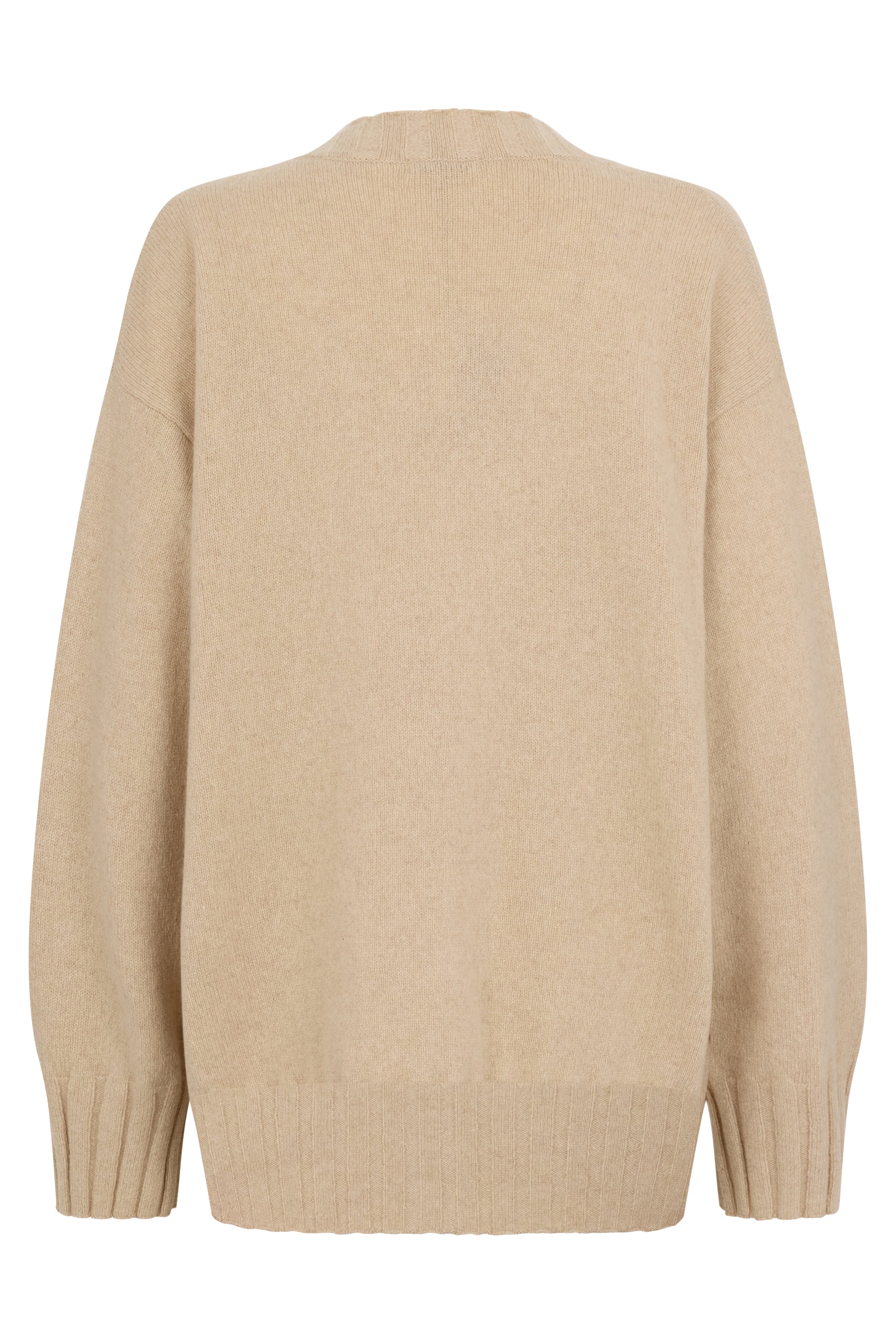 Beige cardigan with a V-neck and a comfortable and stylish design.