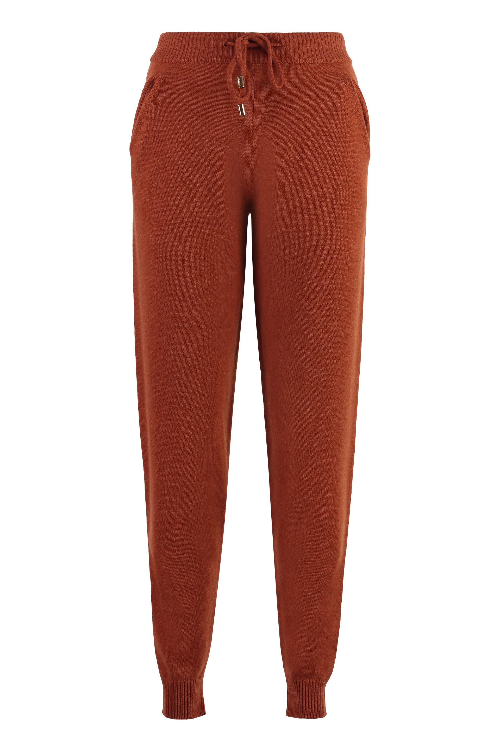 Knitted cashmere track-pants