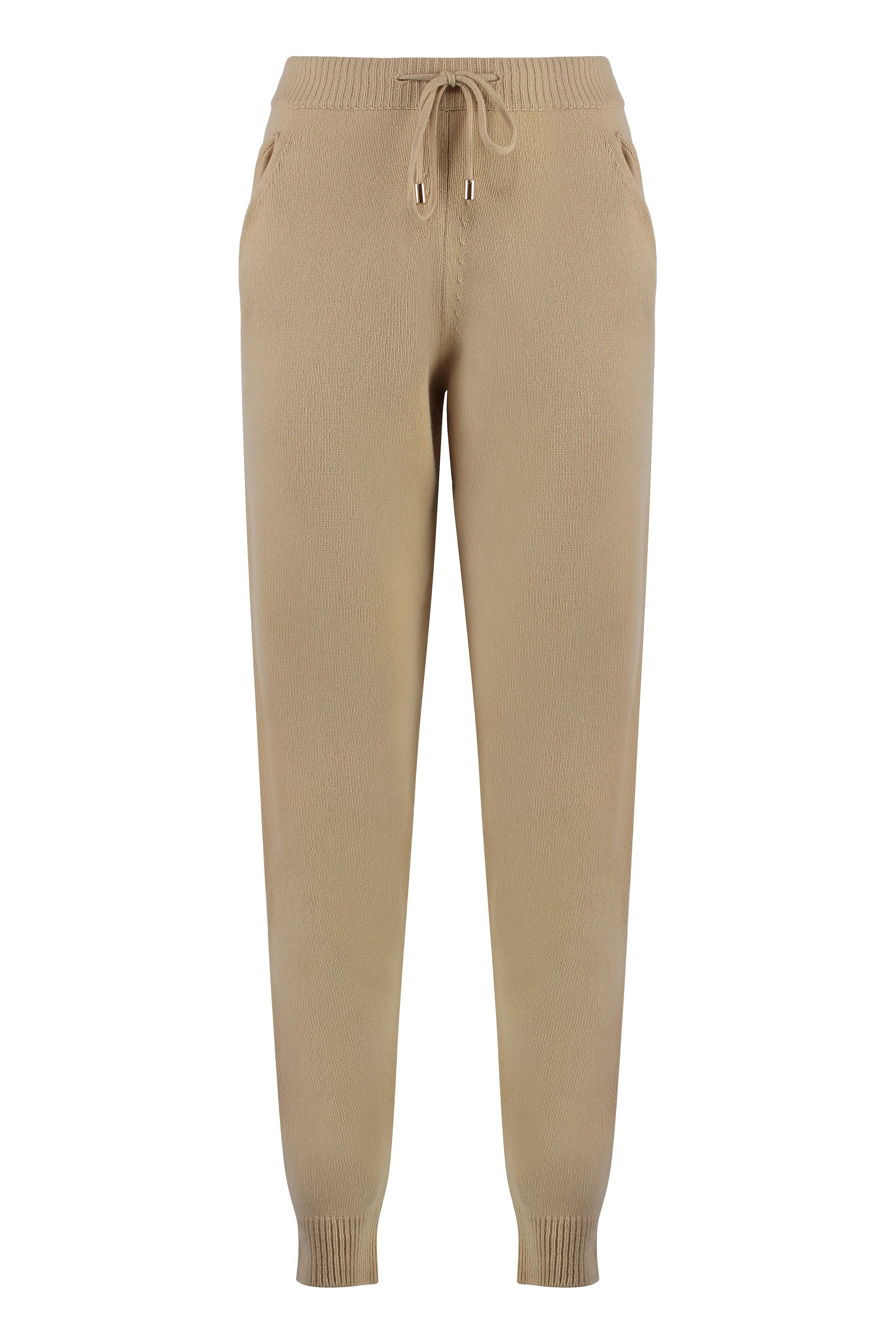 Knitted cashmere track-pants