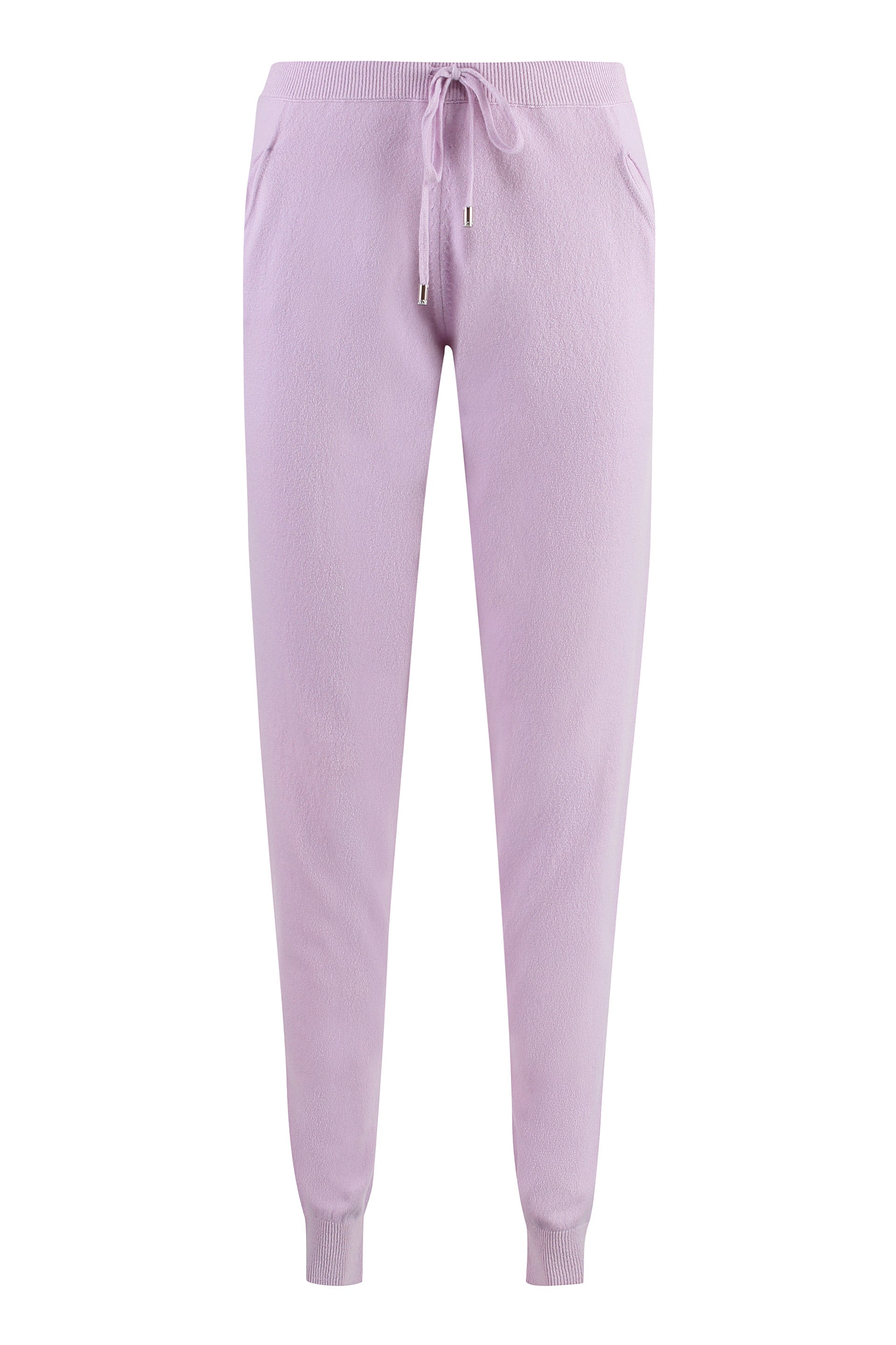 Knitted cashmere track-pants
