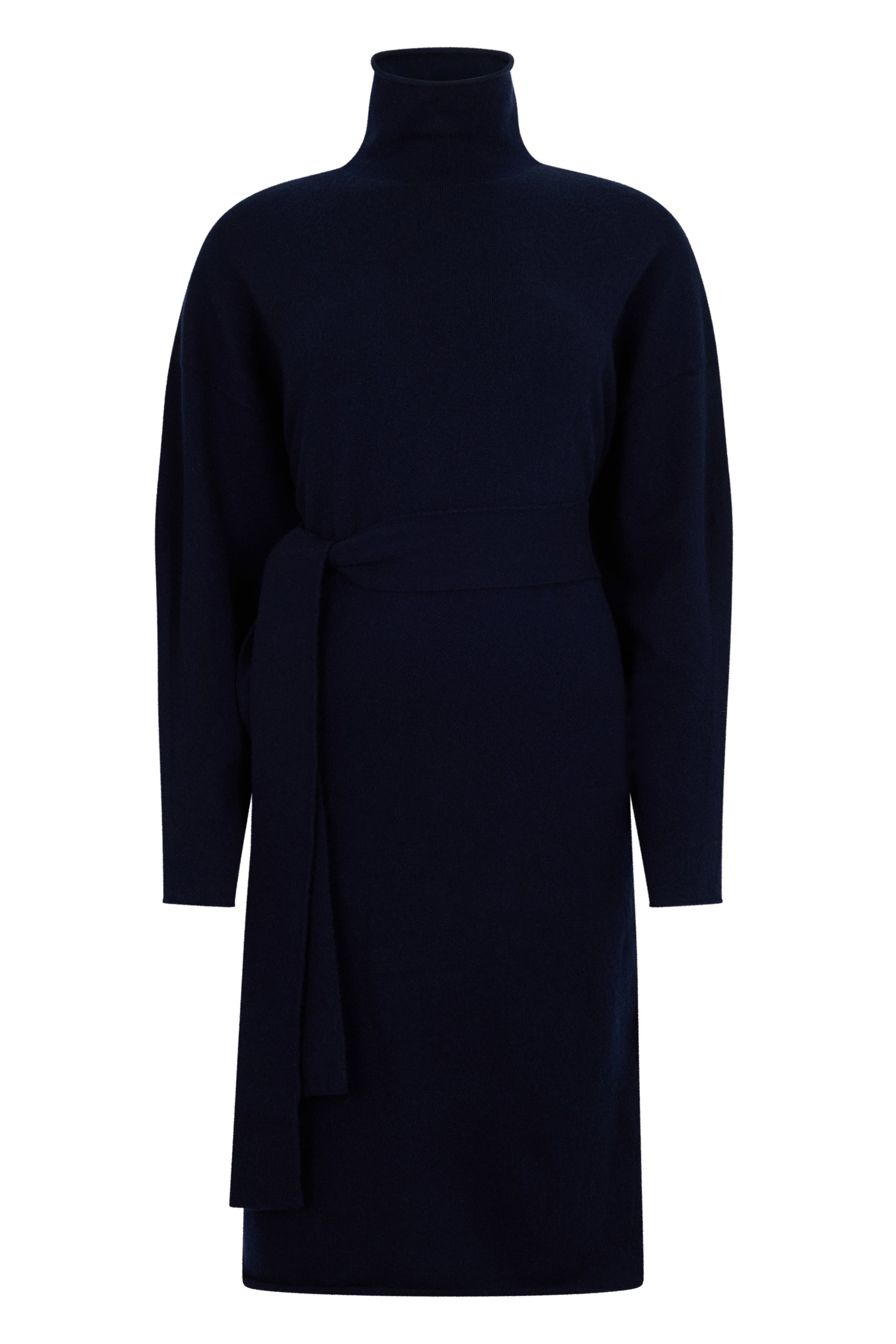 Knee-length dress in dark blue