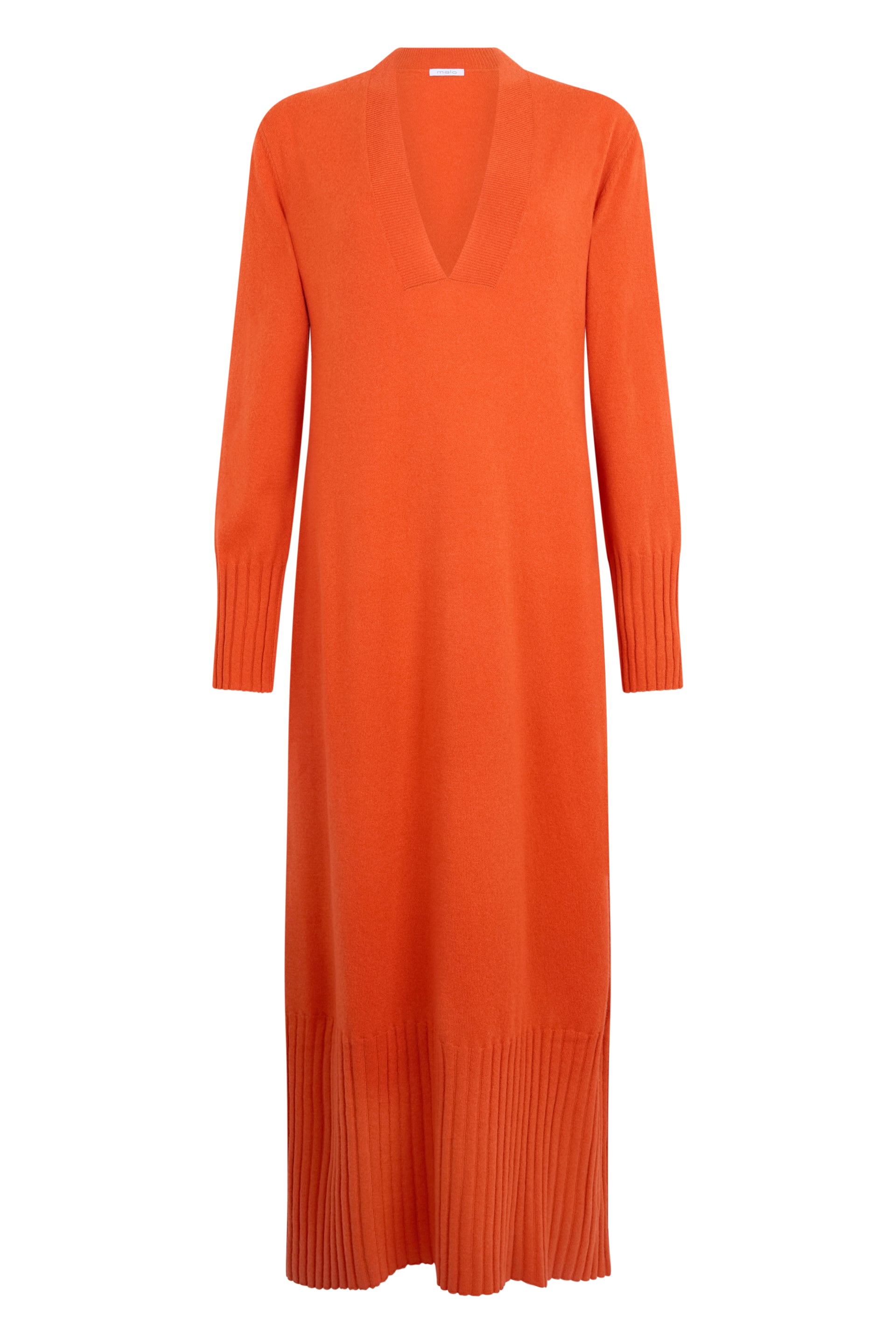 Long orange fluid dress with elegance