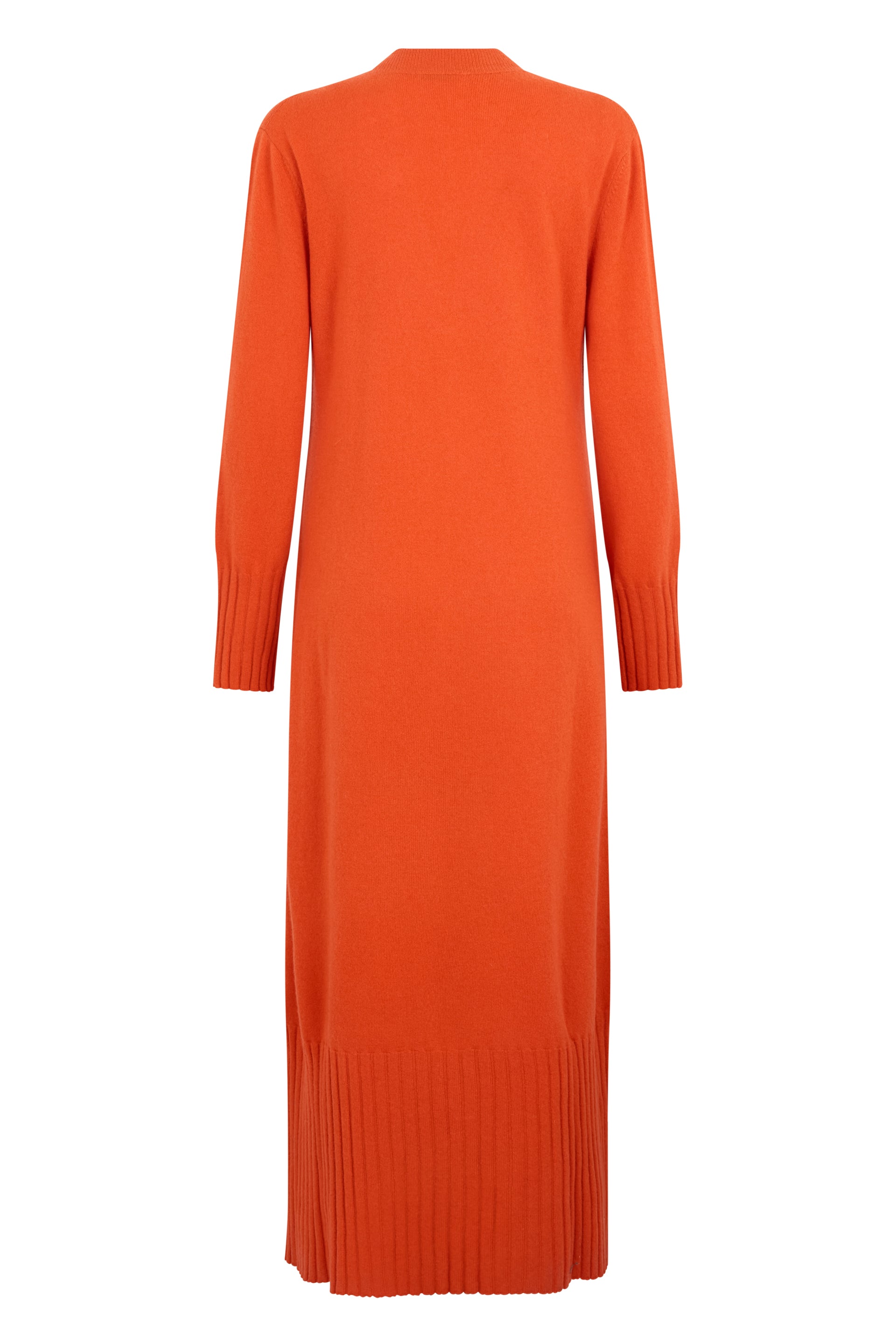 Long orange fluid dress with elegance