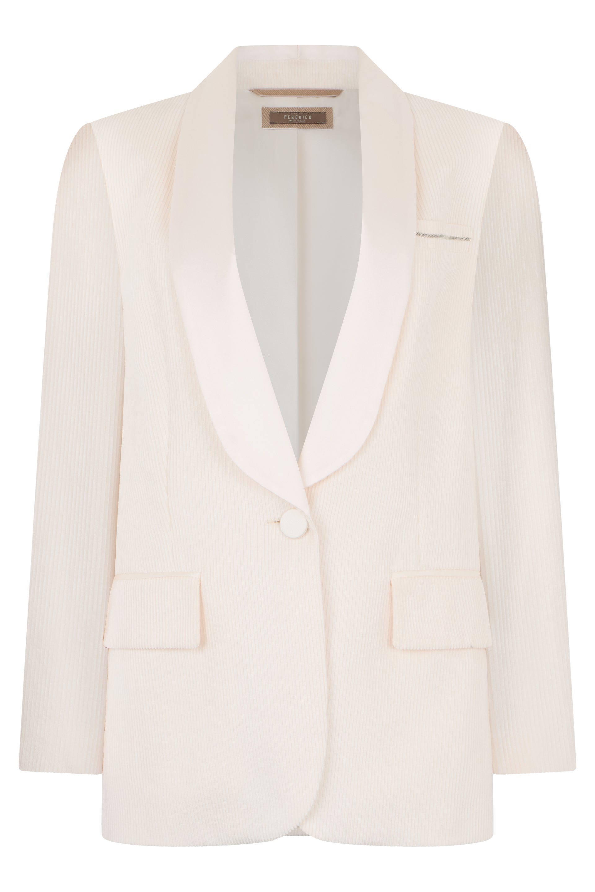 Elegant cream white blazer with a minimal and versatile design.