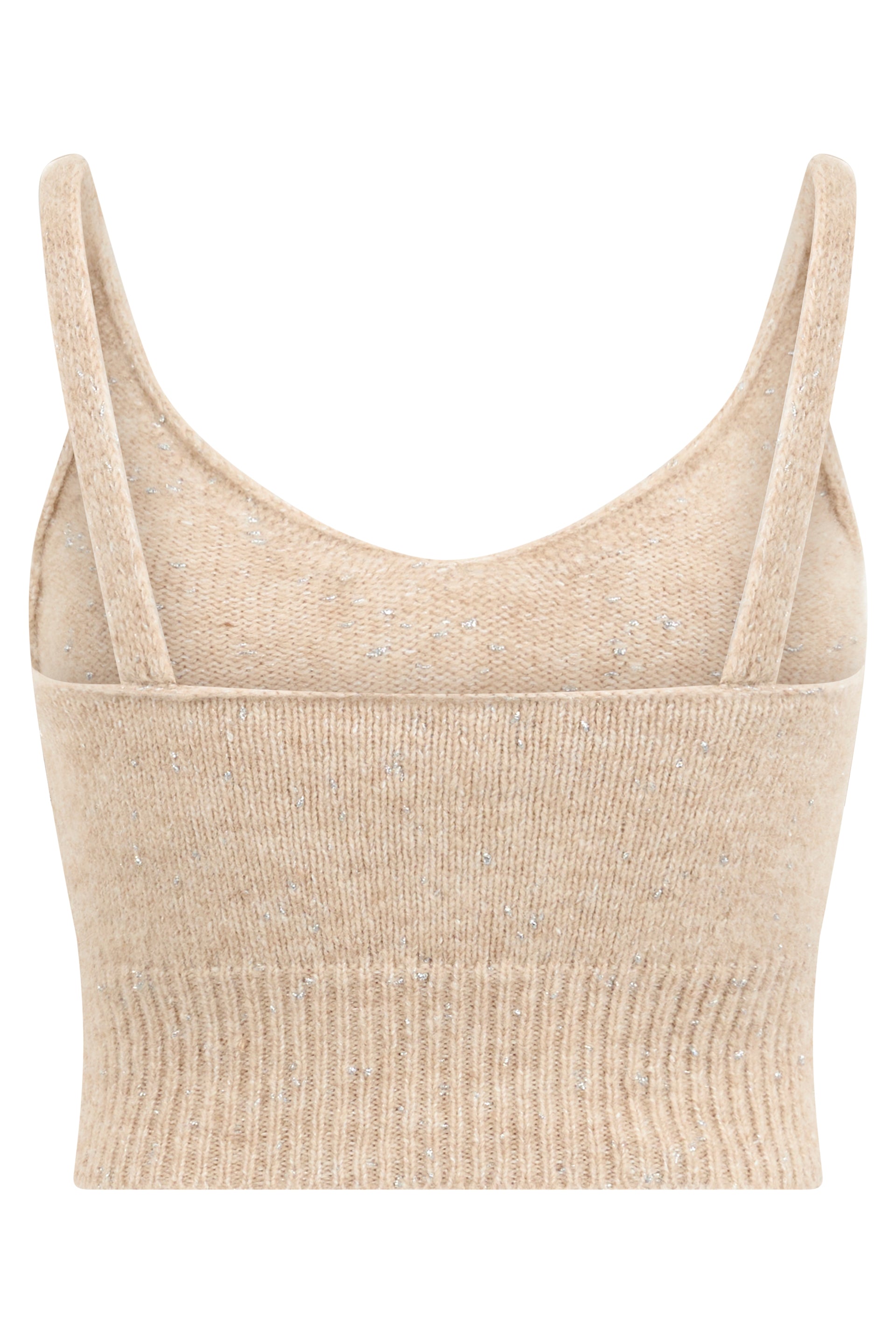 Beige knitted top with a versatile style.
