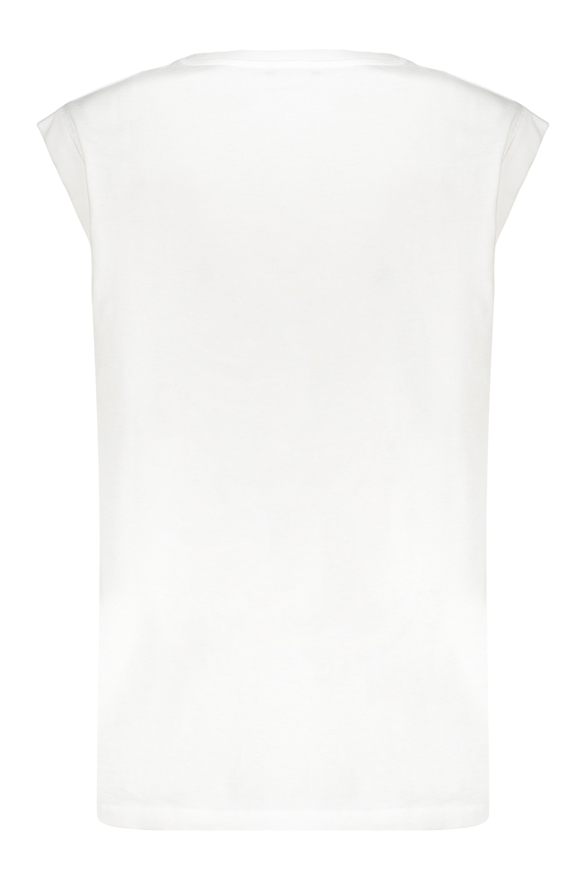 white T-shirt with short sleeves