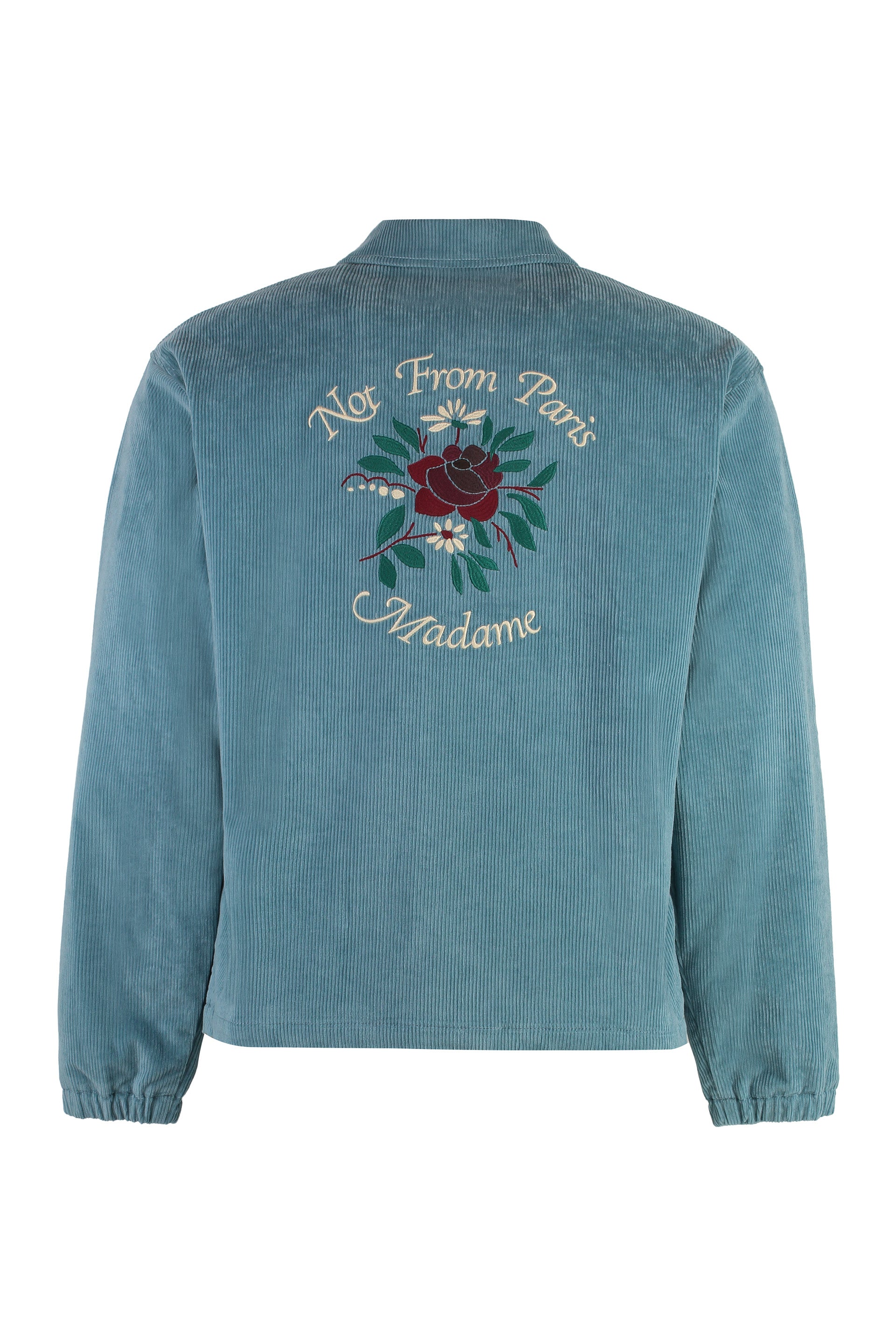 Slogan Fleurs Corduroy velvet jacket