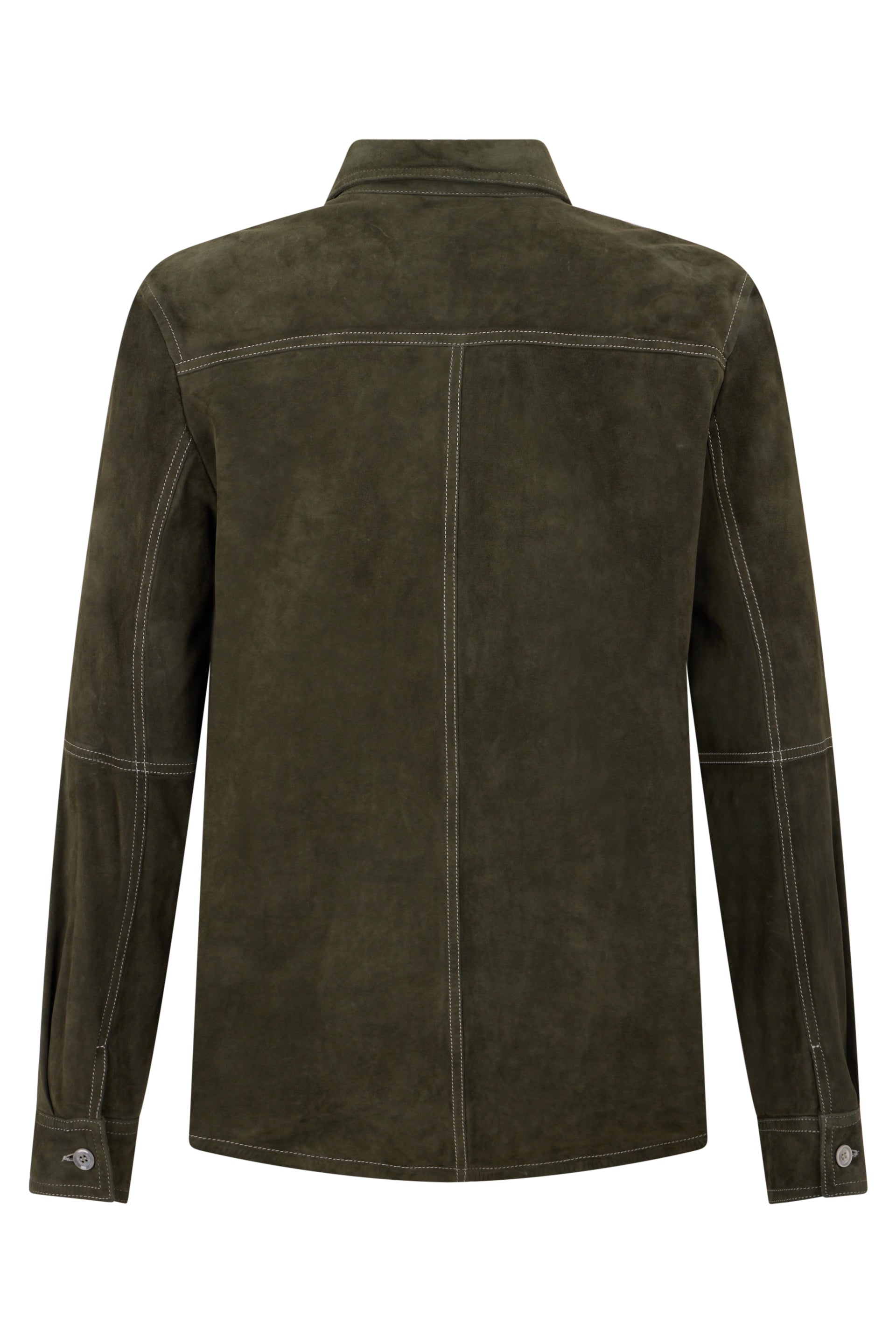 Versatile and comfortable green khaki leather jacket