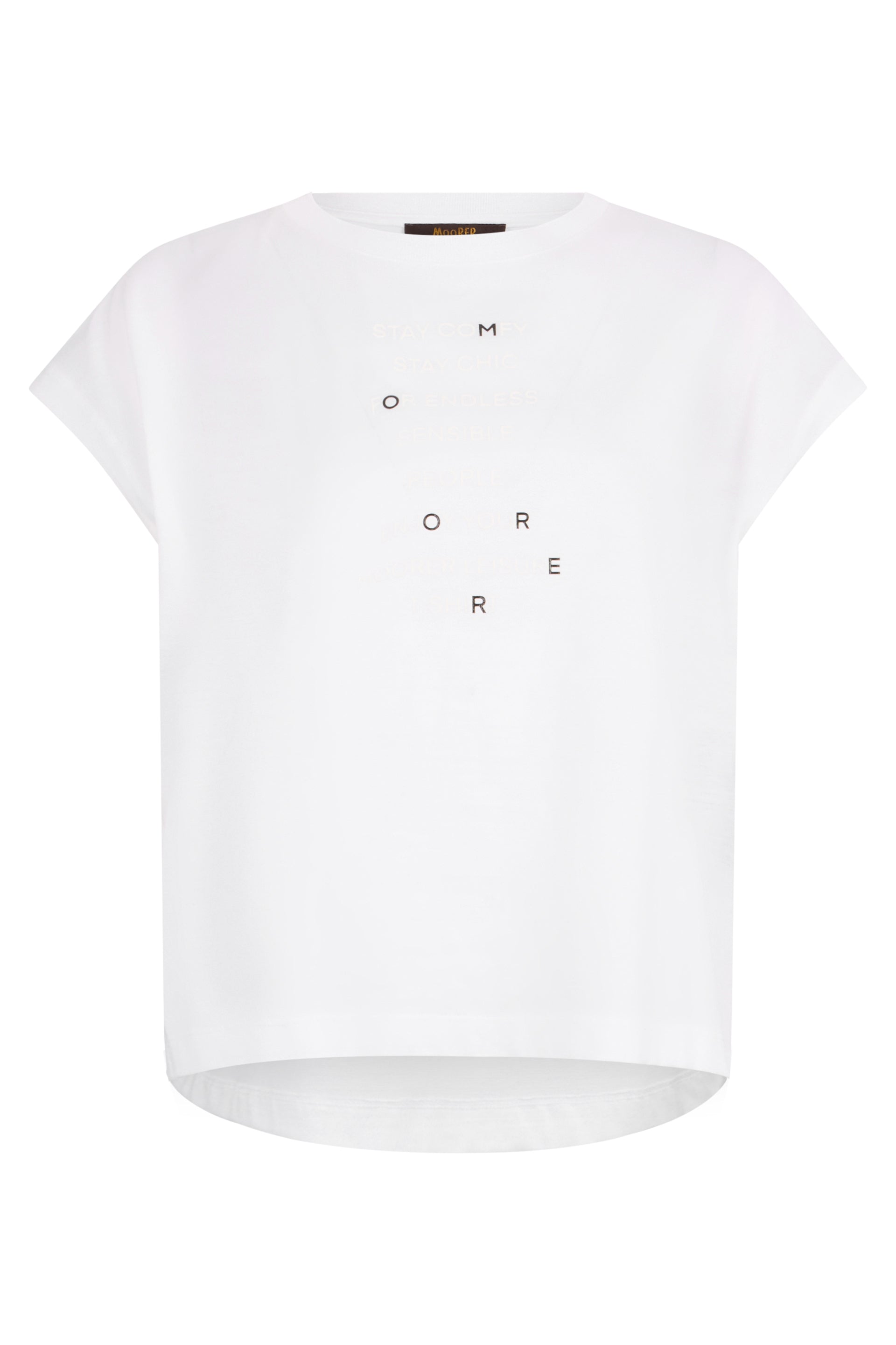 White cotton t-shirt, casual and versatile.