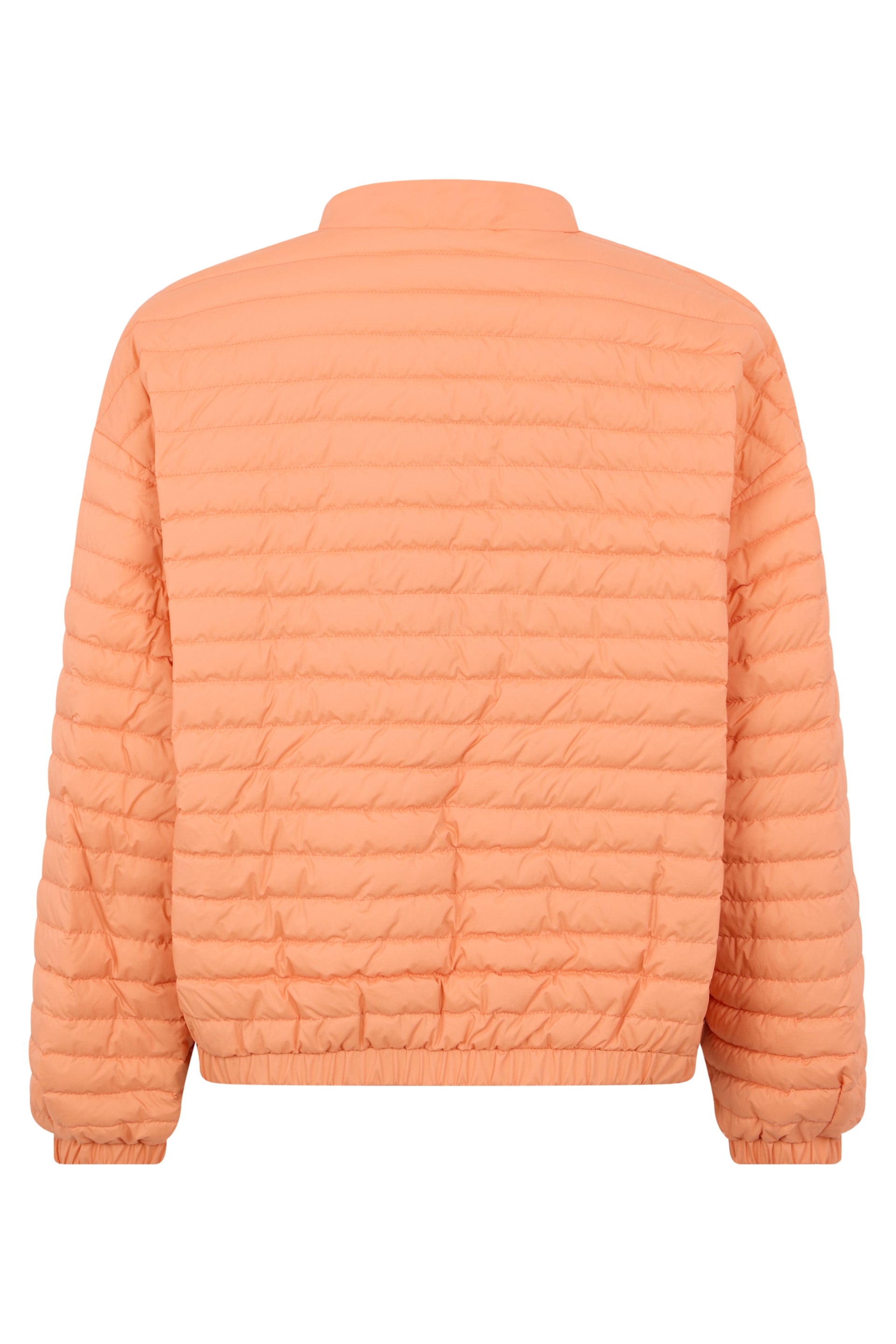 Padded jacket in salmon color with modern zip.