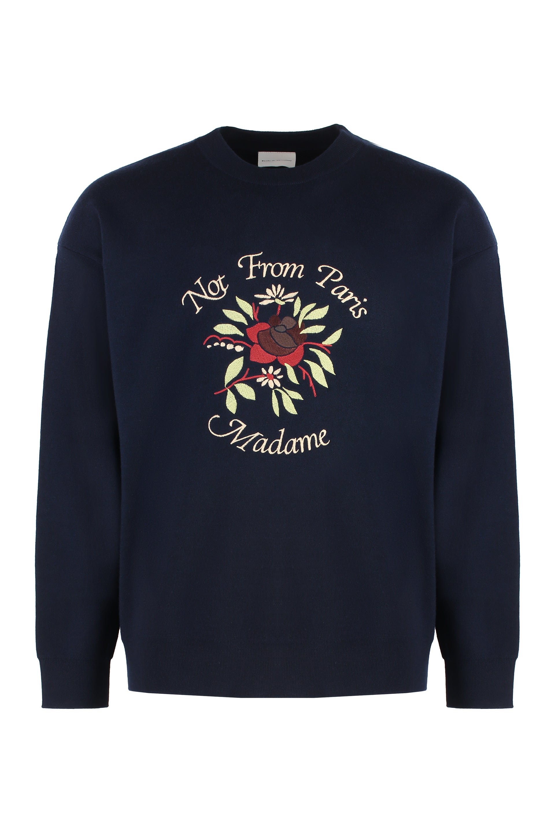 Slogan Fleurs crew-neck wool sweater