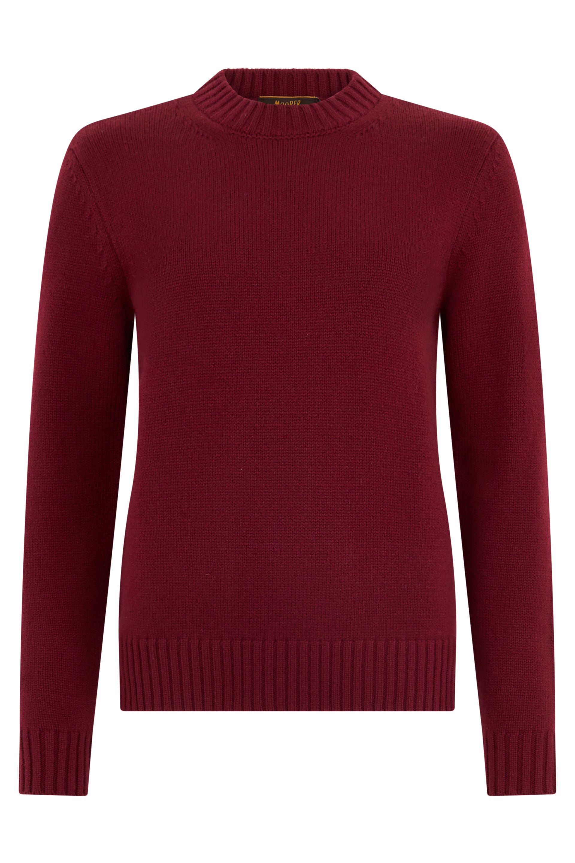Burgundy sweater with classic and minimal design.