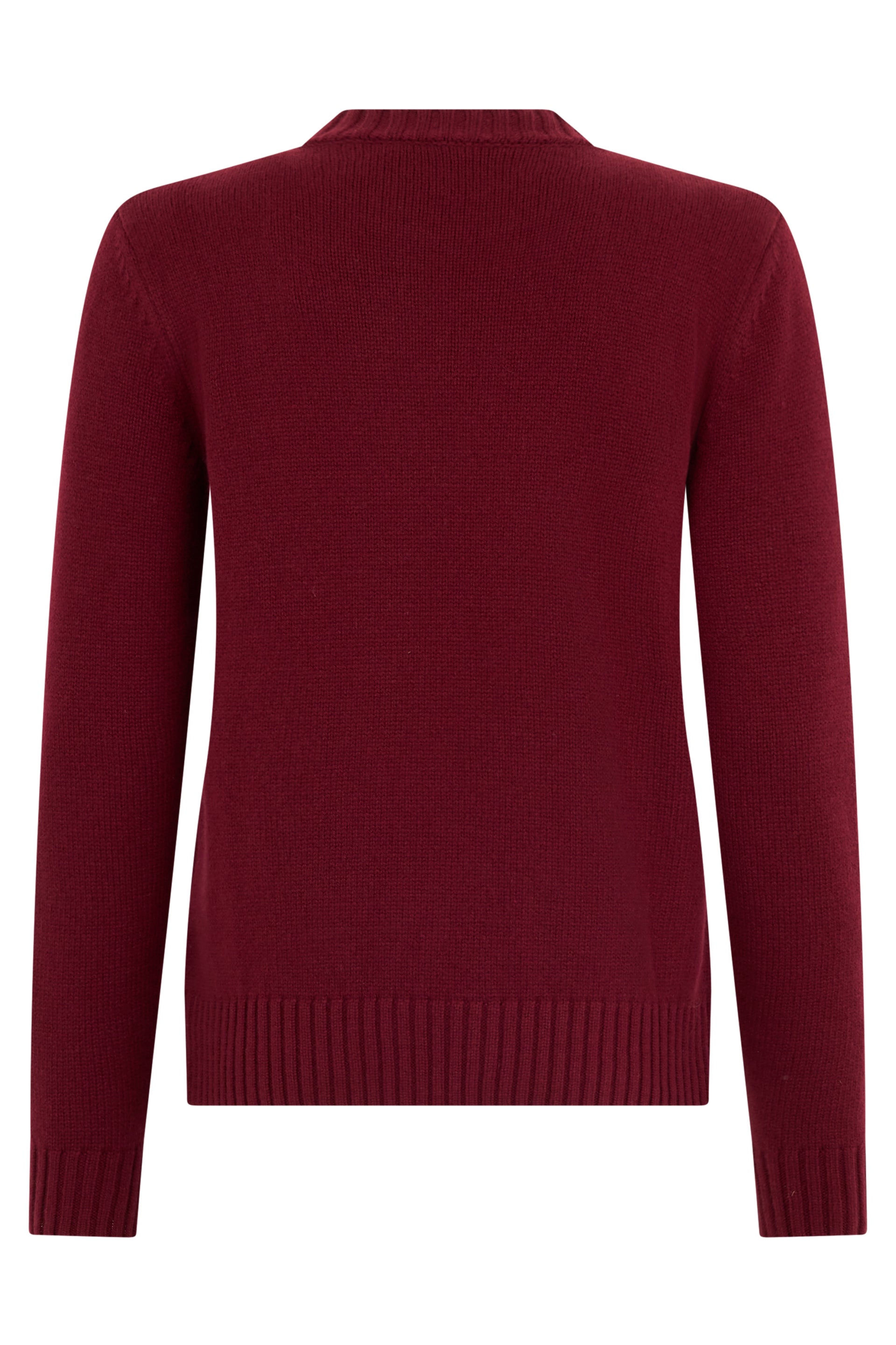 Burgundy sweater with classic and minimal design.