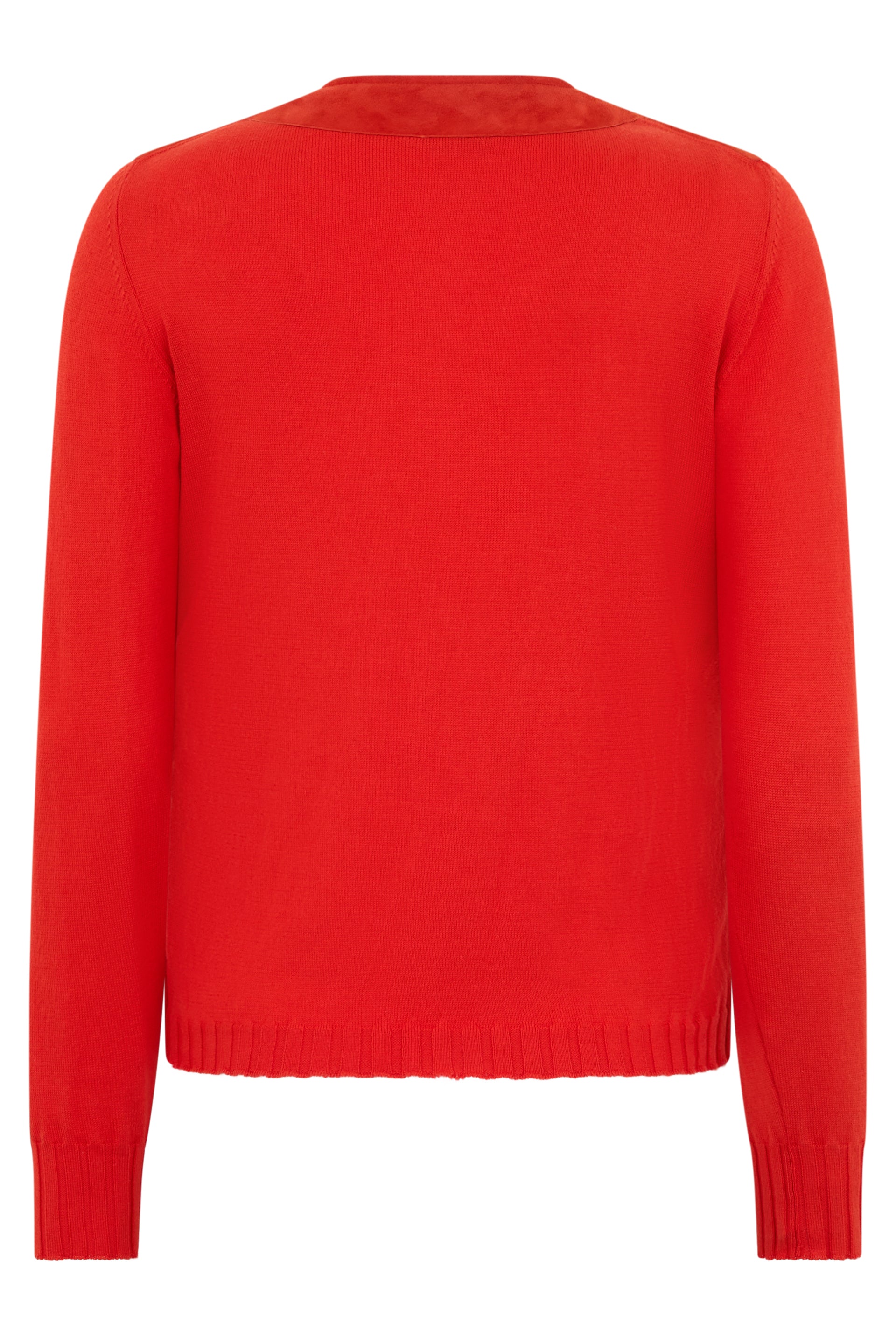 Elegant red jacket with zip and side pockets.