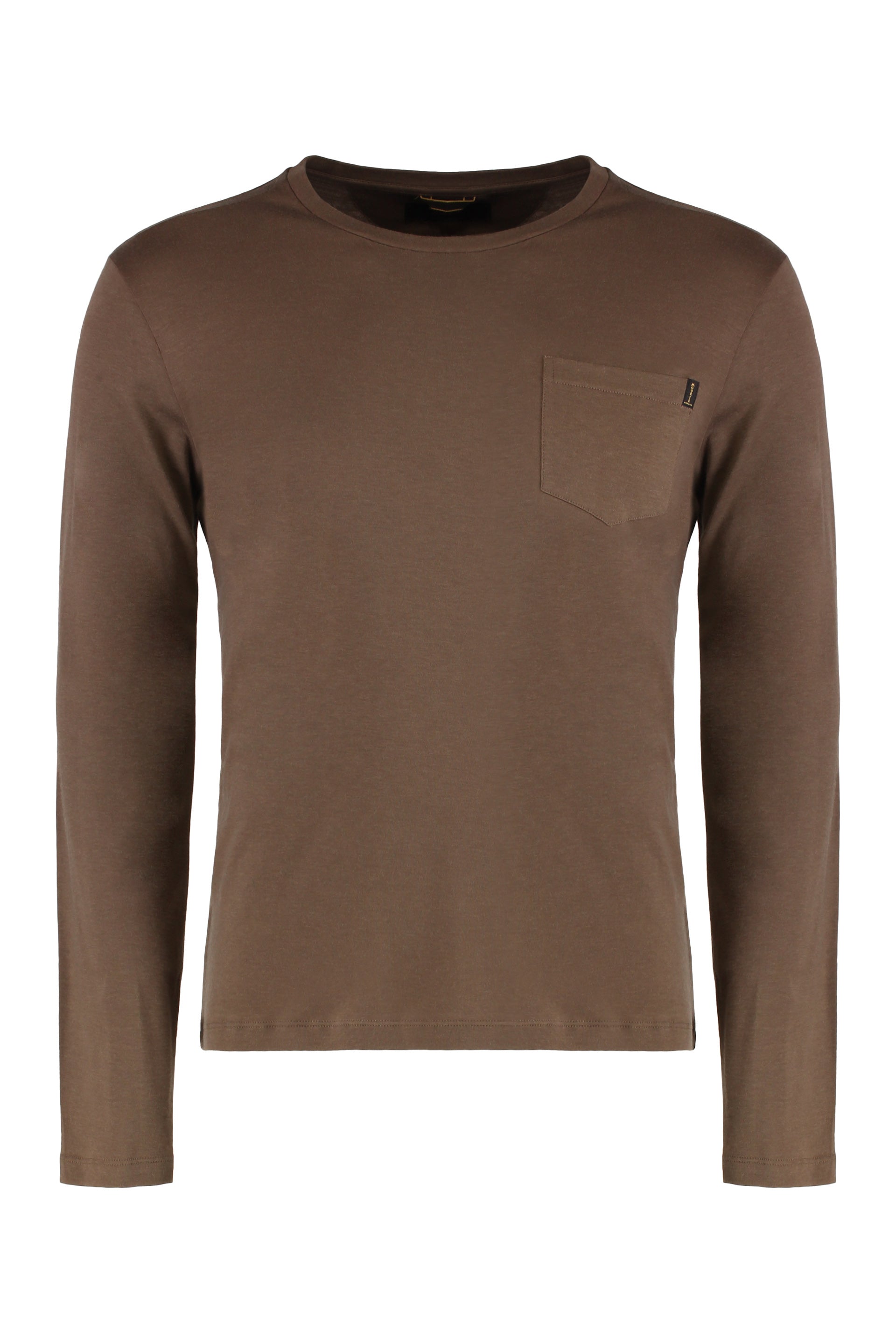 Long sleeve T-shirt in cotton and cashmere