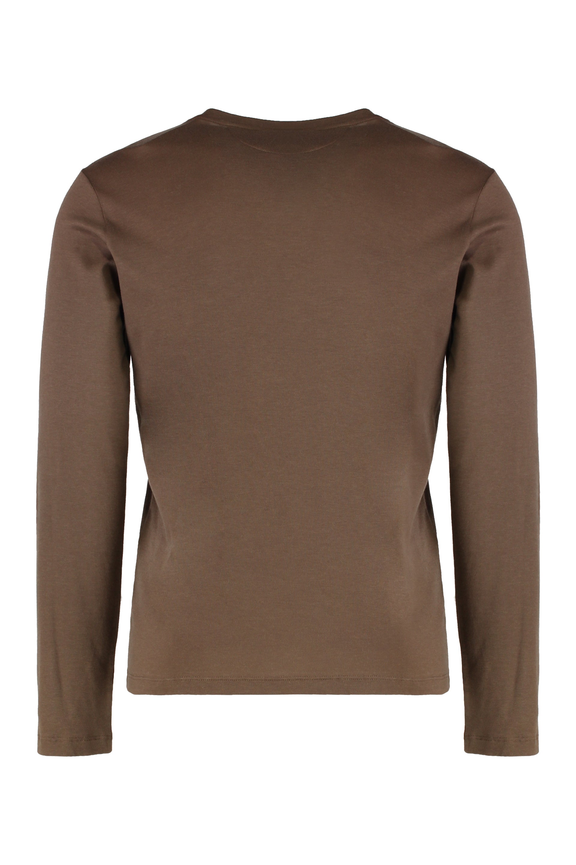 Long sleeve T-shirt in cotton and cashmere