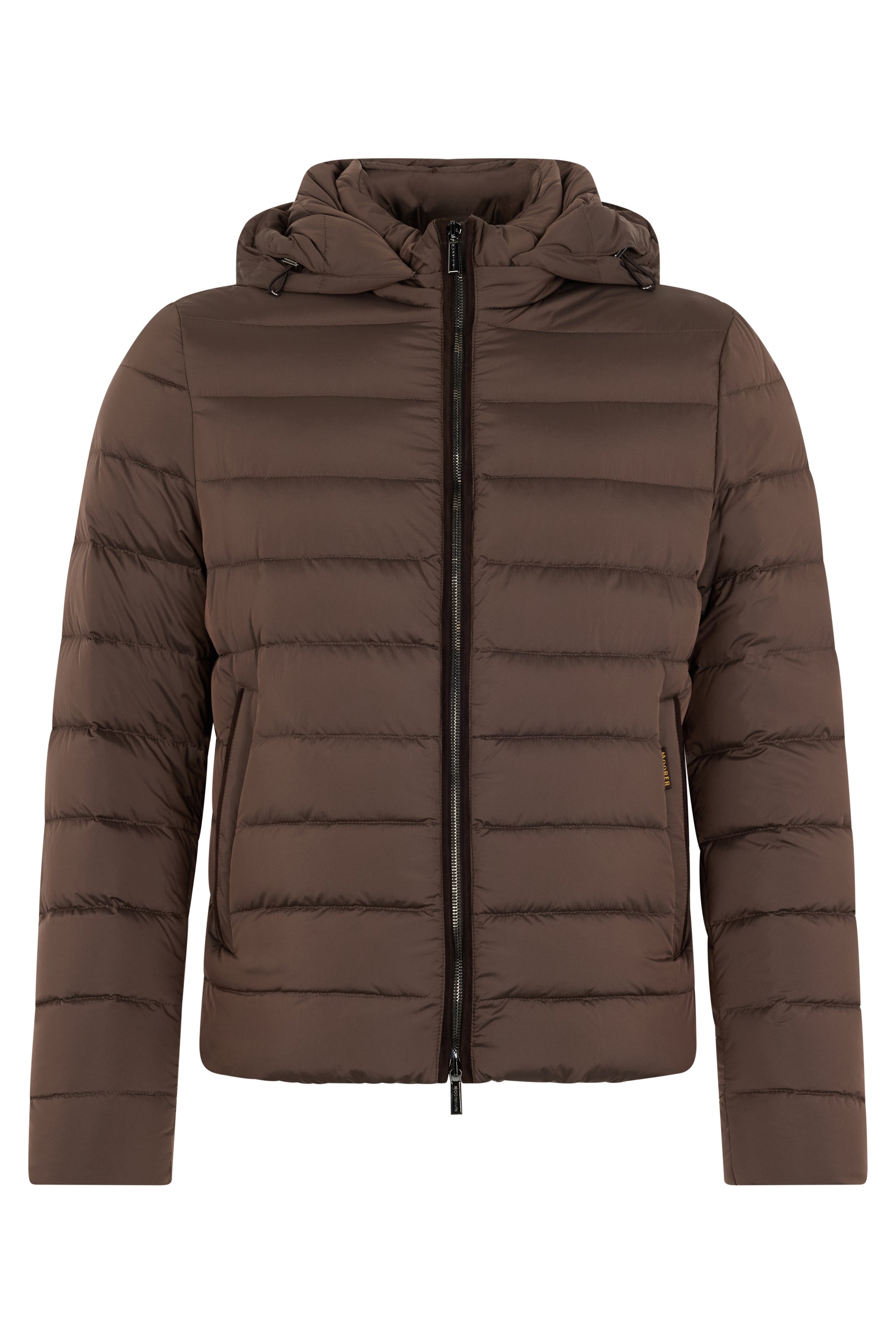 Brown padded jacket with elegant hood