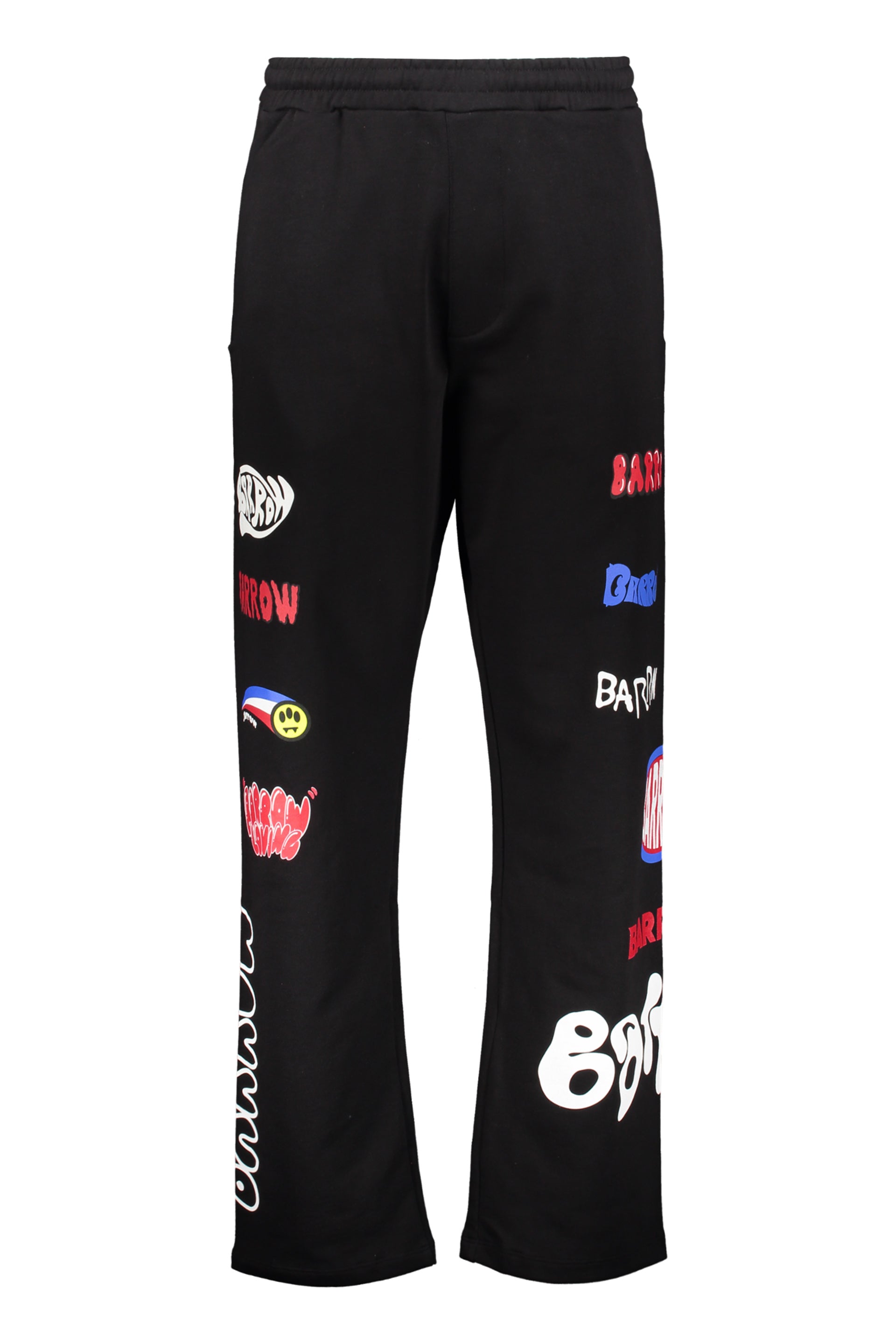 Casual black pants with original graphic design