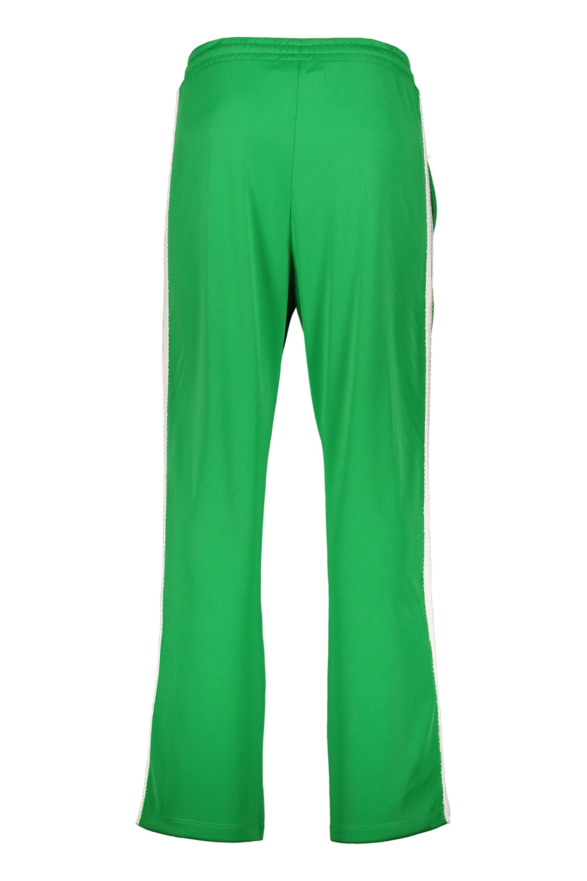 Long green sports pants with logo