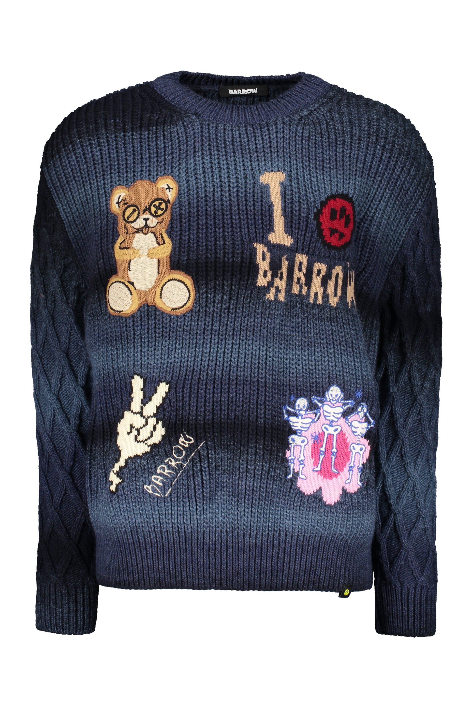 Soft sweater with playful animal appliques