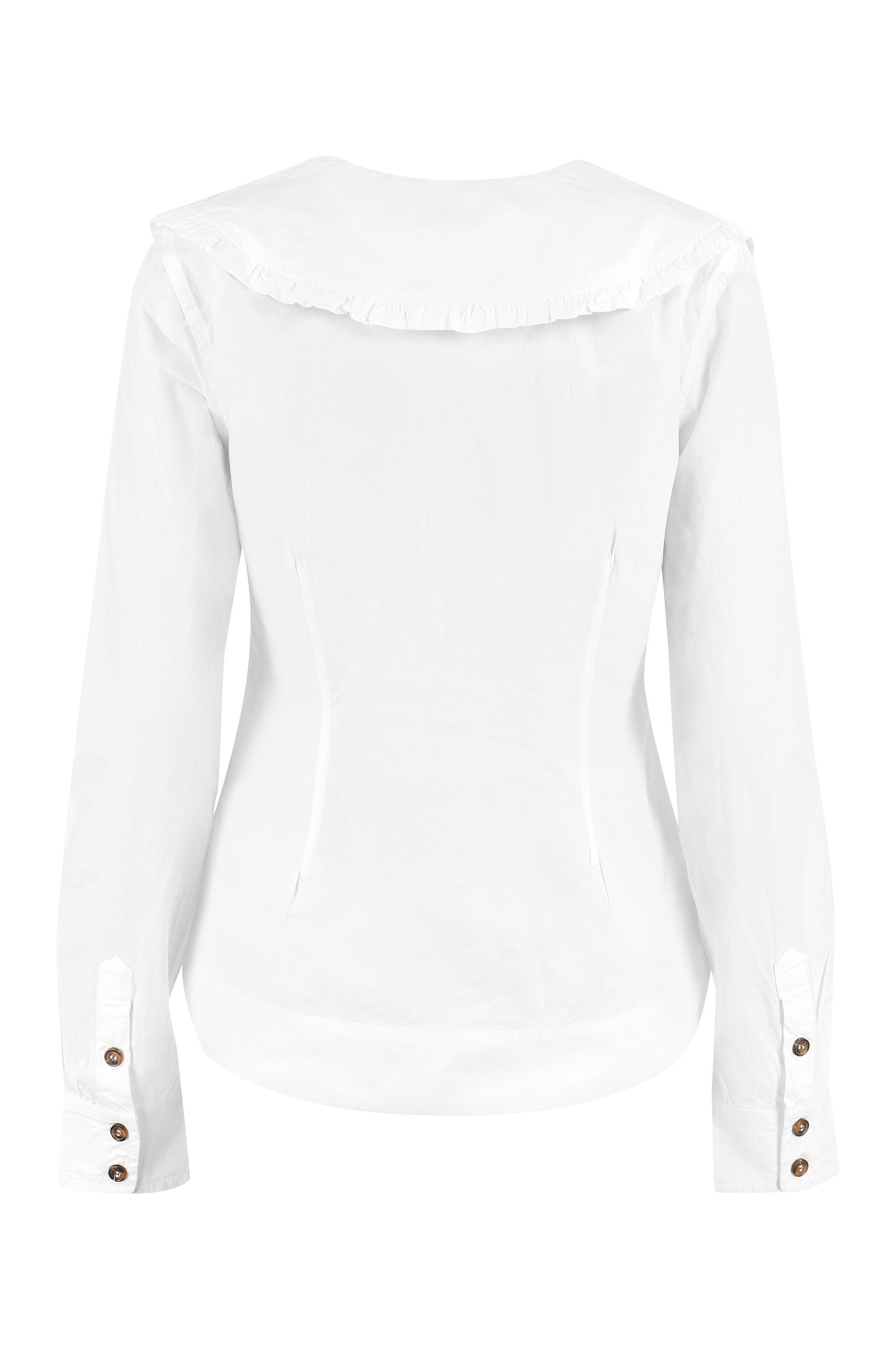 Maxi collar cotton shirt