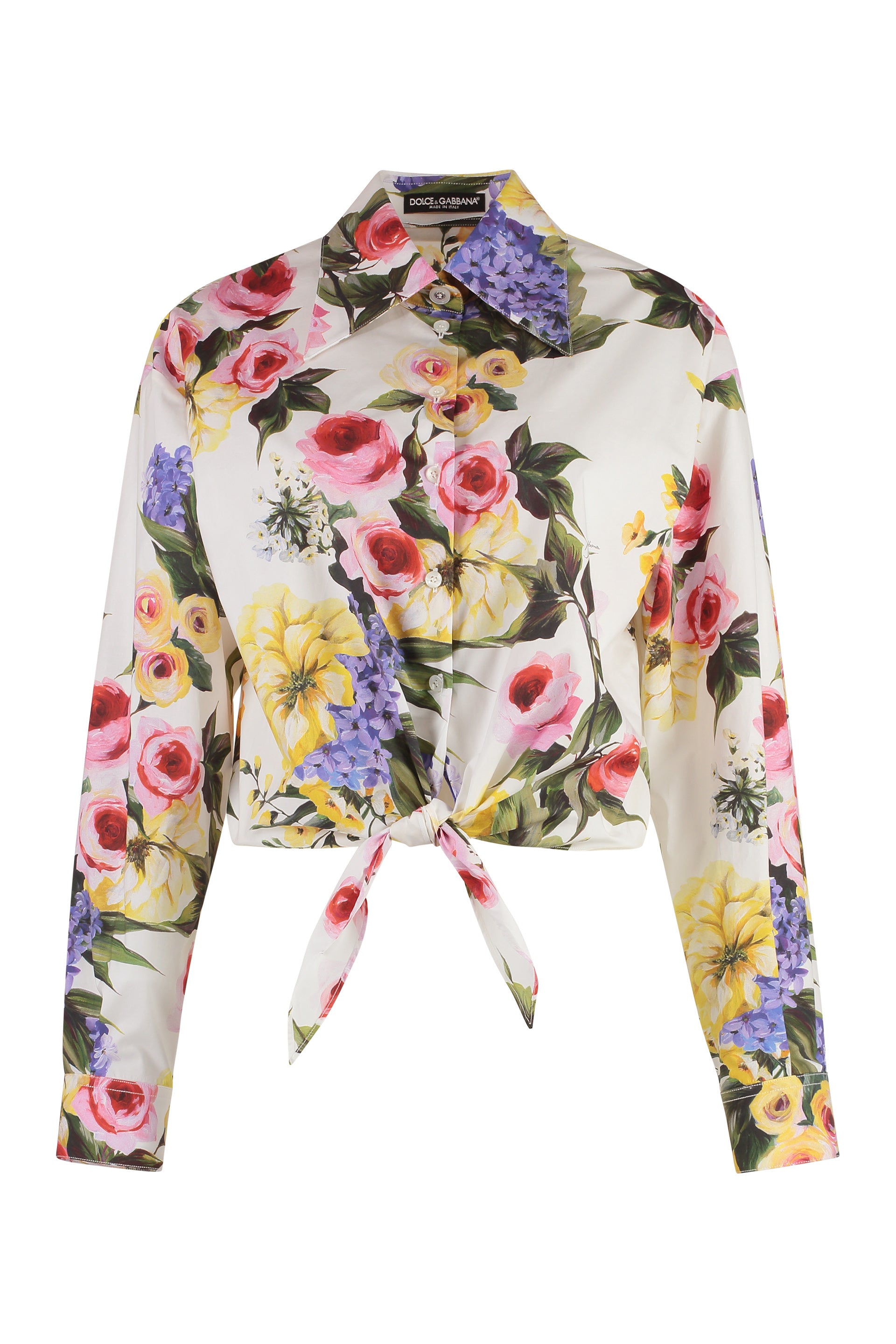 Floral print cotton blouse