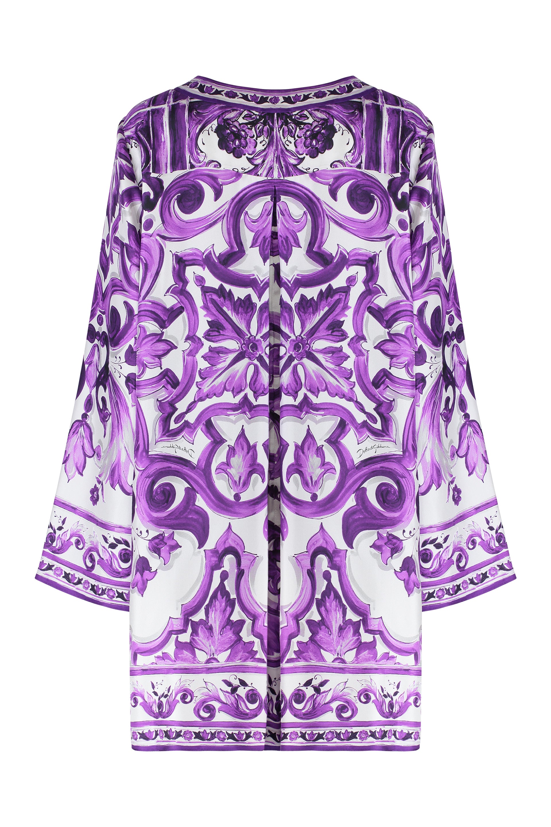 Printed silk mini dress