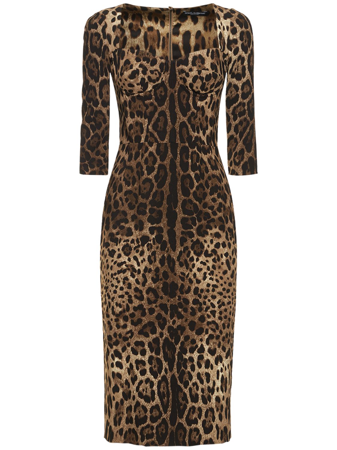 Elegant animal print midi dress