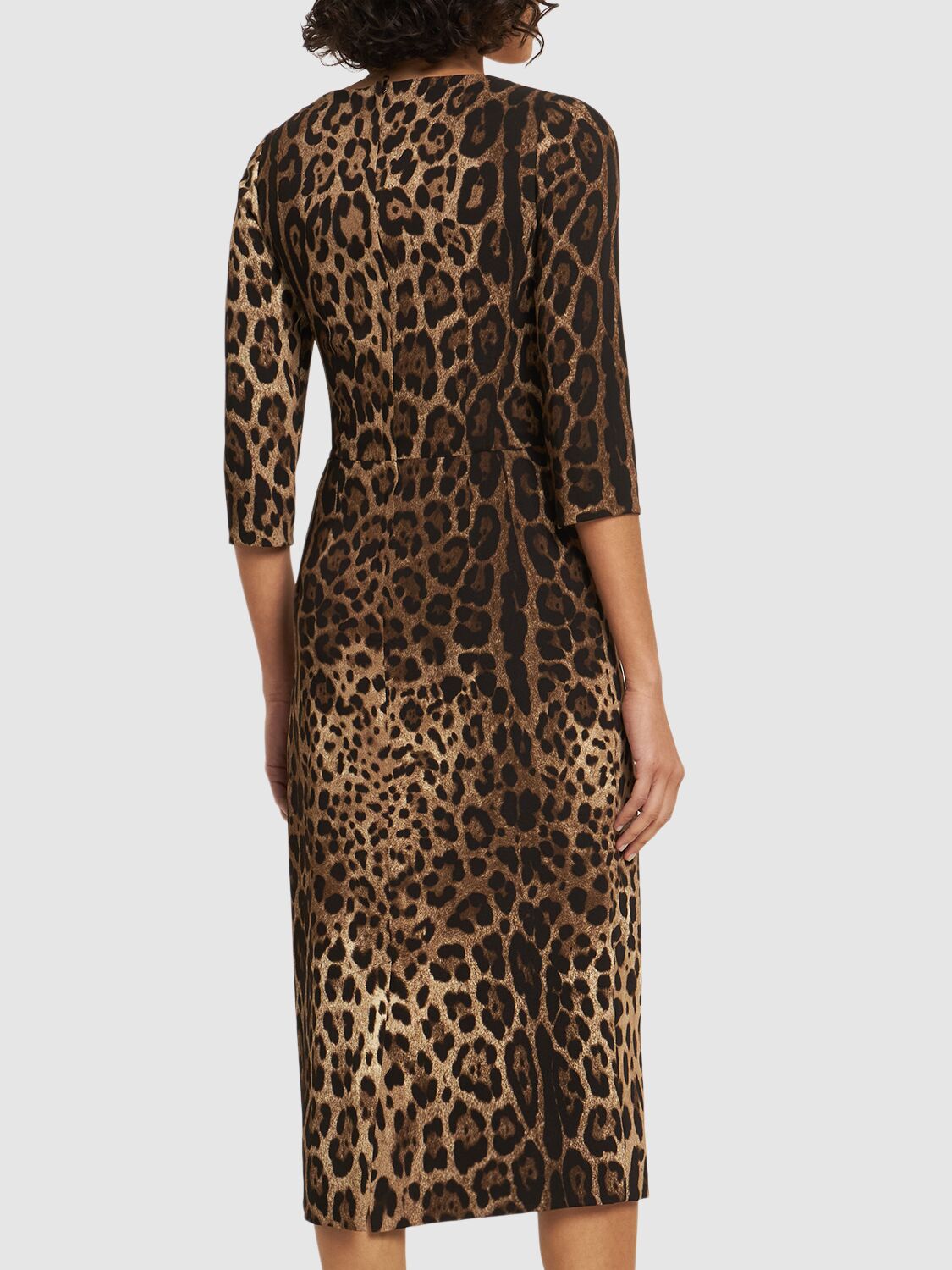 Elegant animal print midi dress