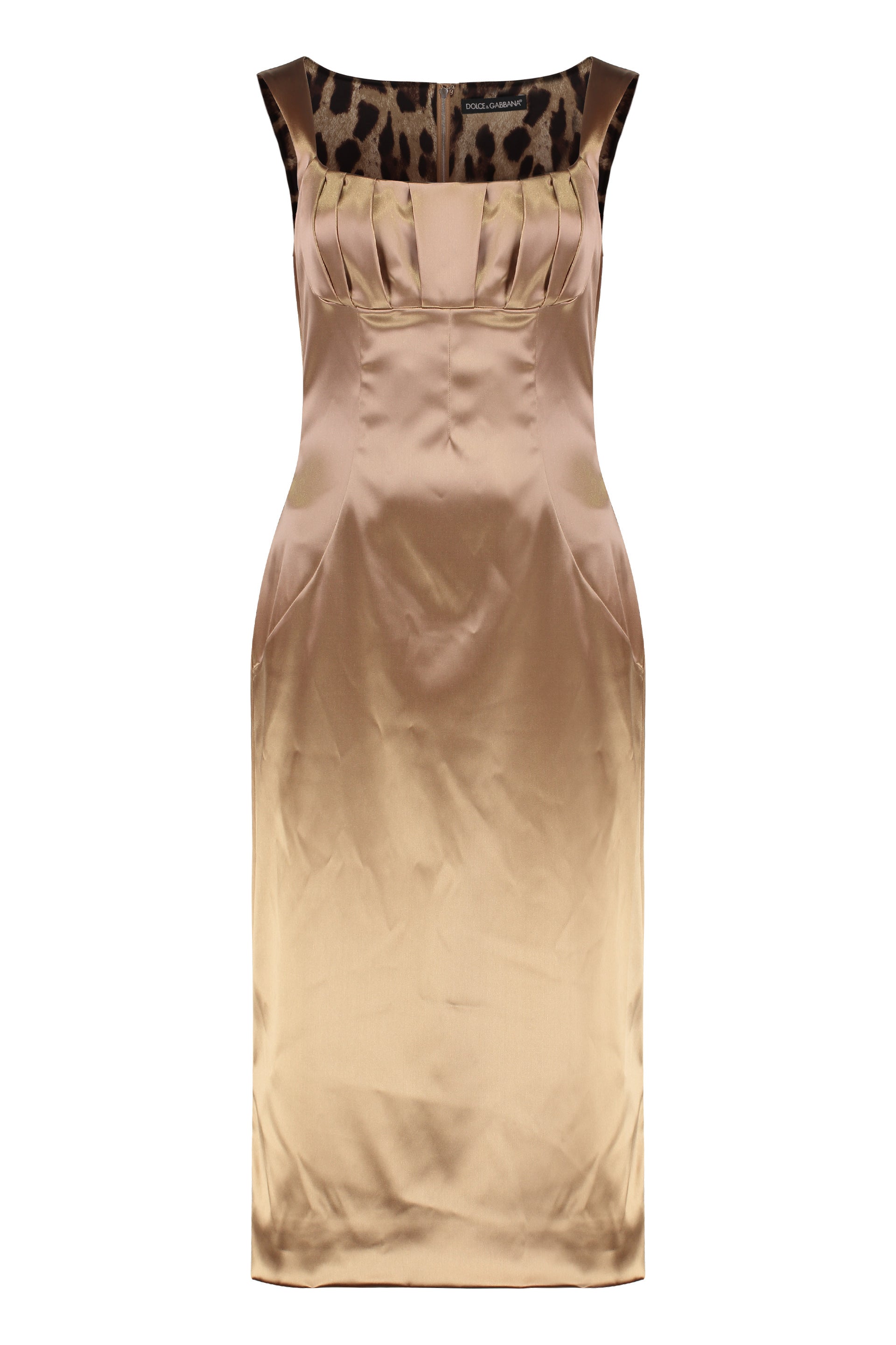 "Stretch satin long dress"