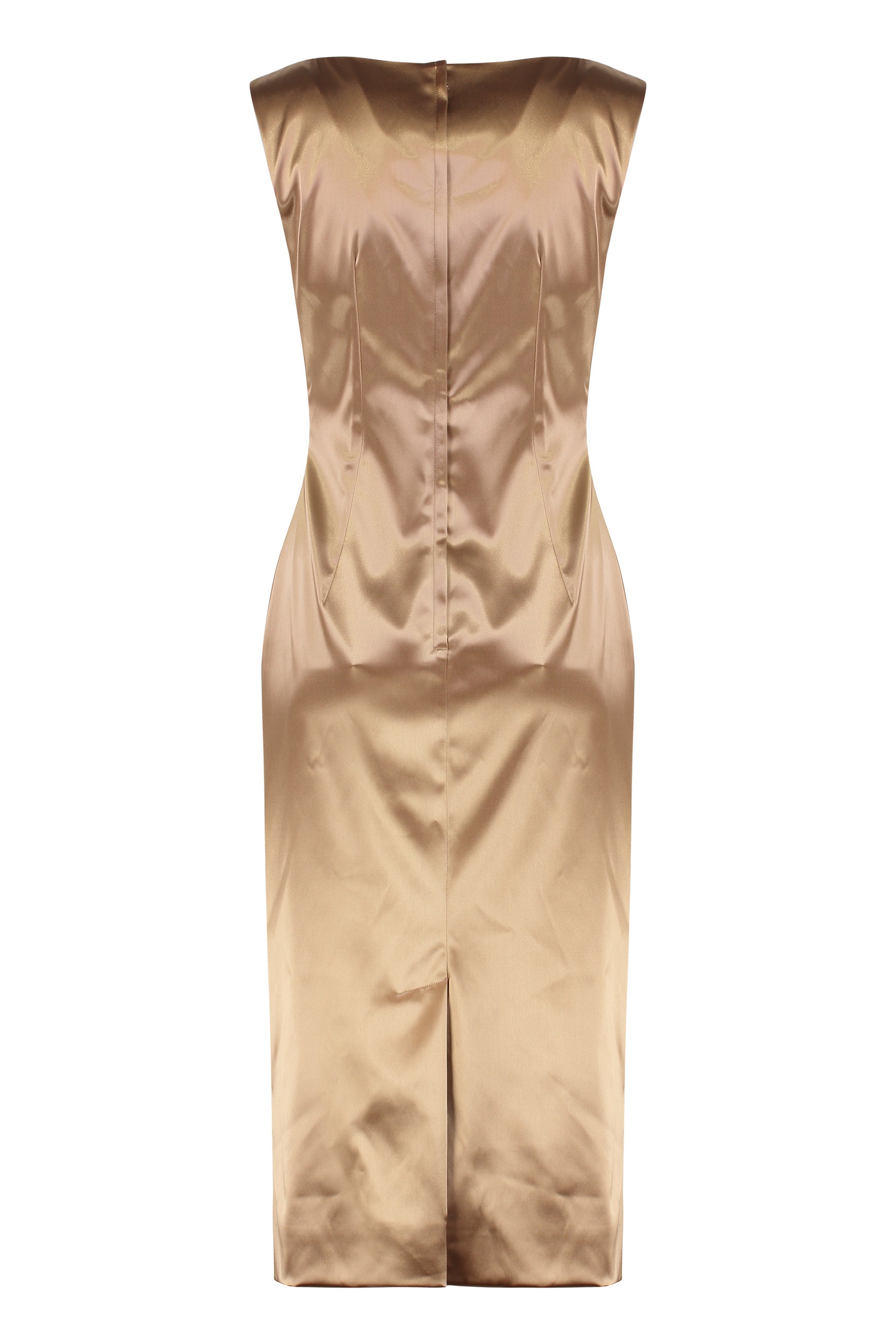 "Stretch satin long dress"