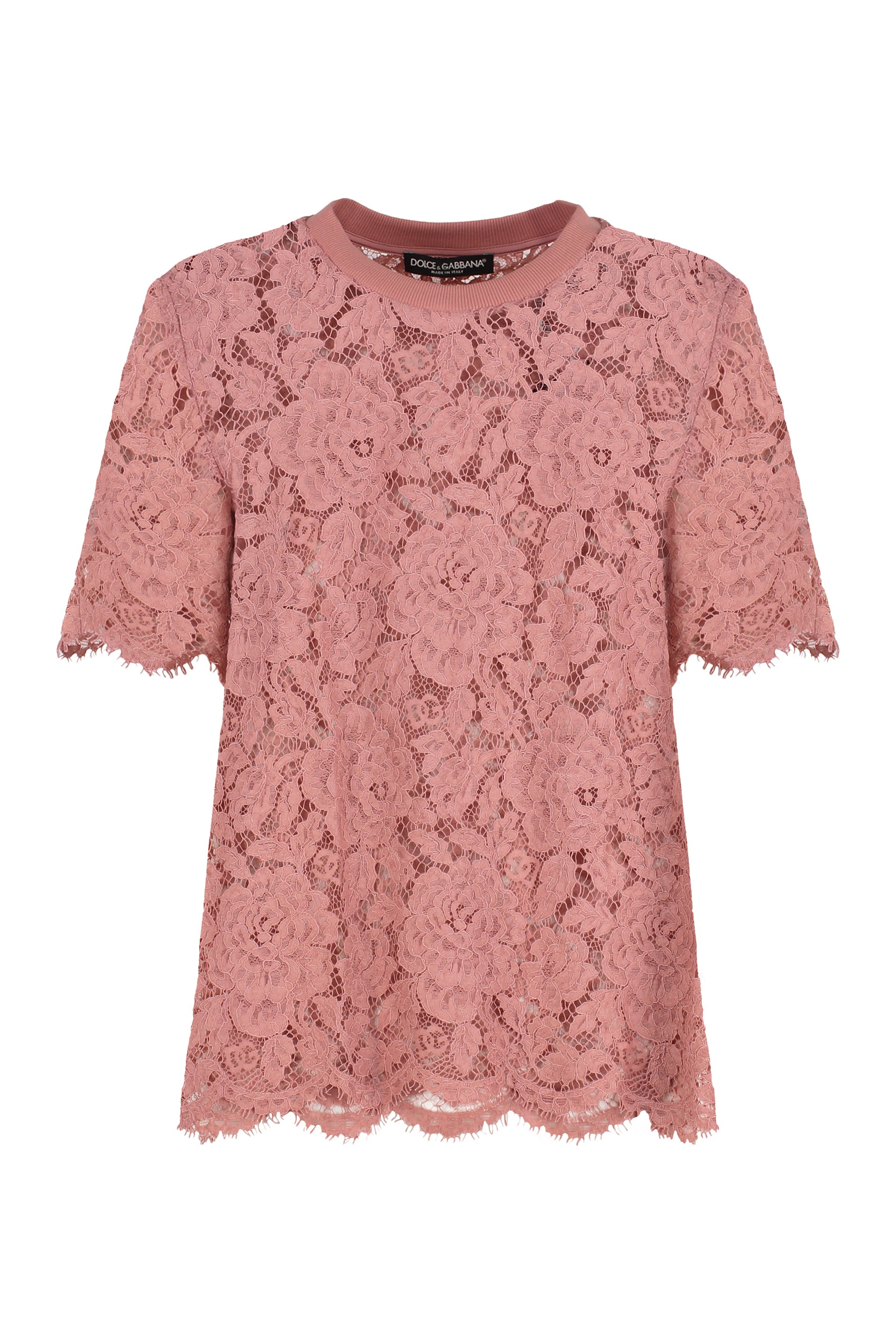 Lace crew-neck T-shirt