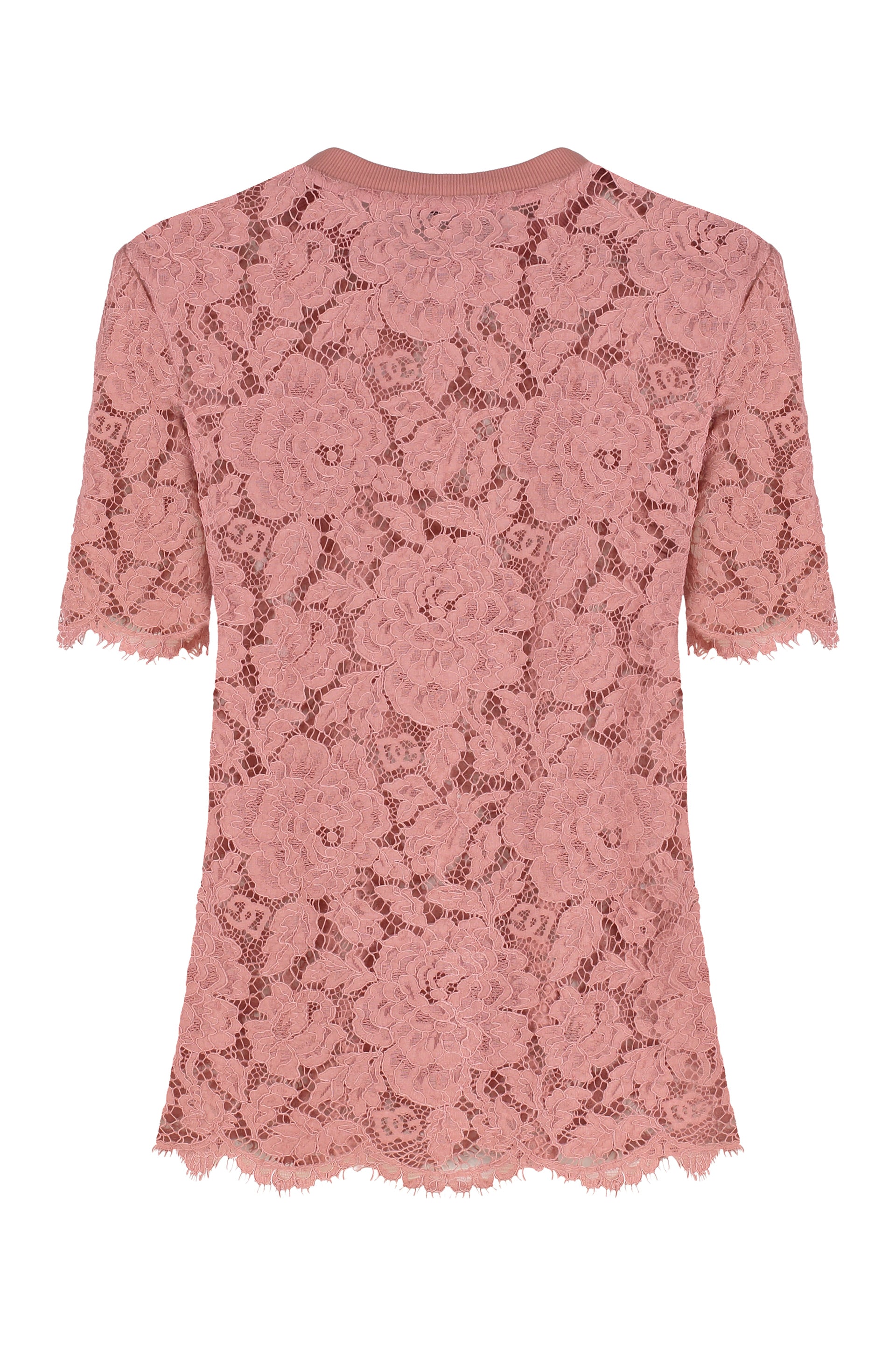 Lace crew-neck T-shirt