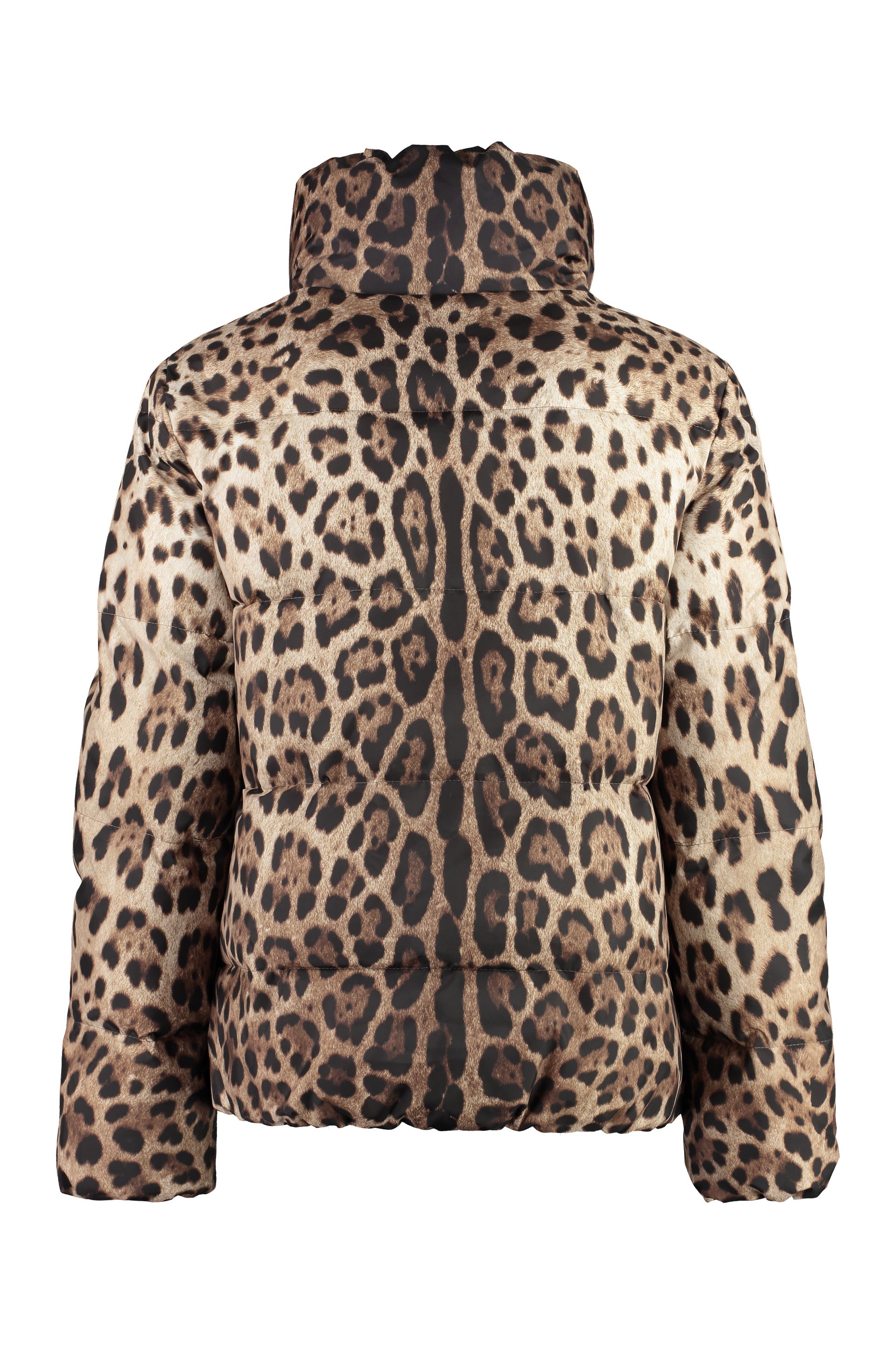 Leopard print short down jacket