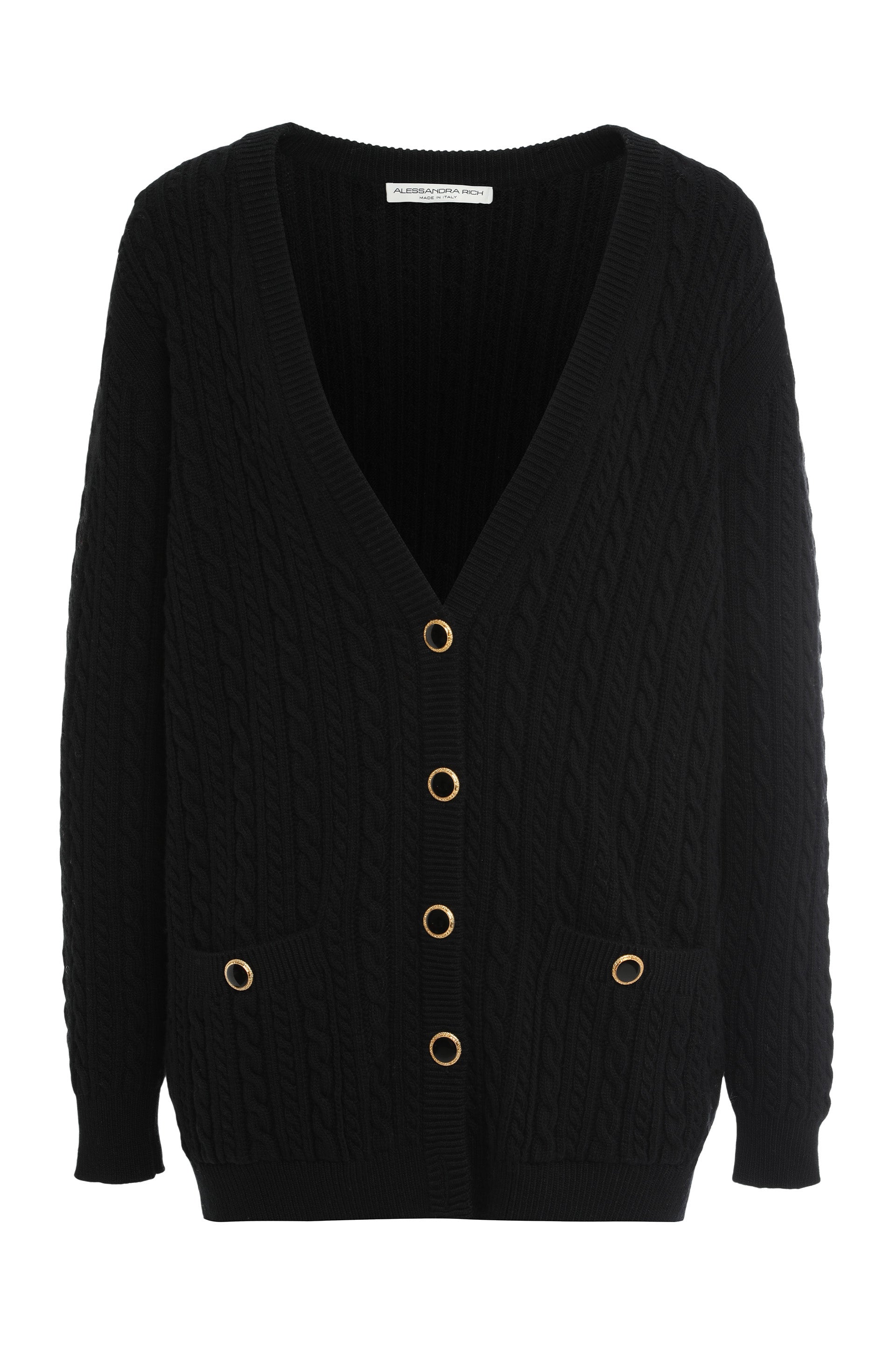 Black cardigan in wool
