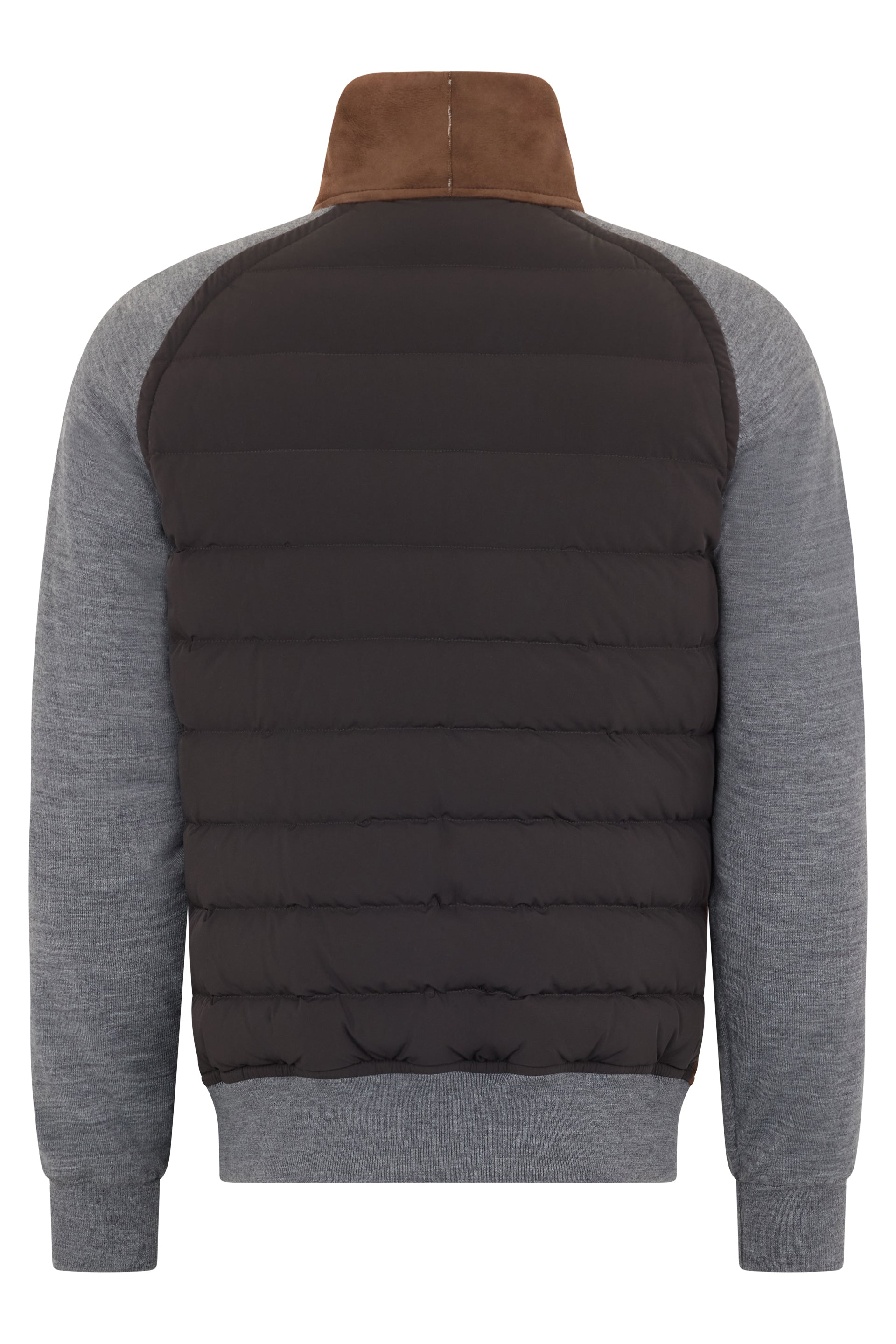 Suede jacket with front zipper