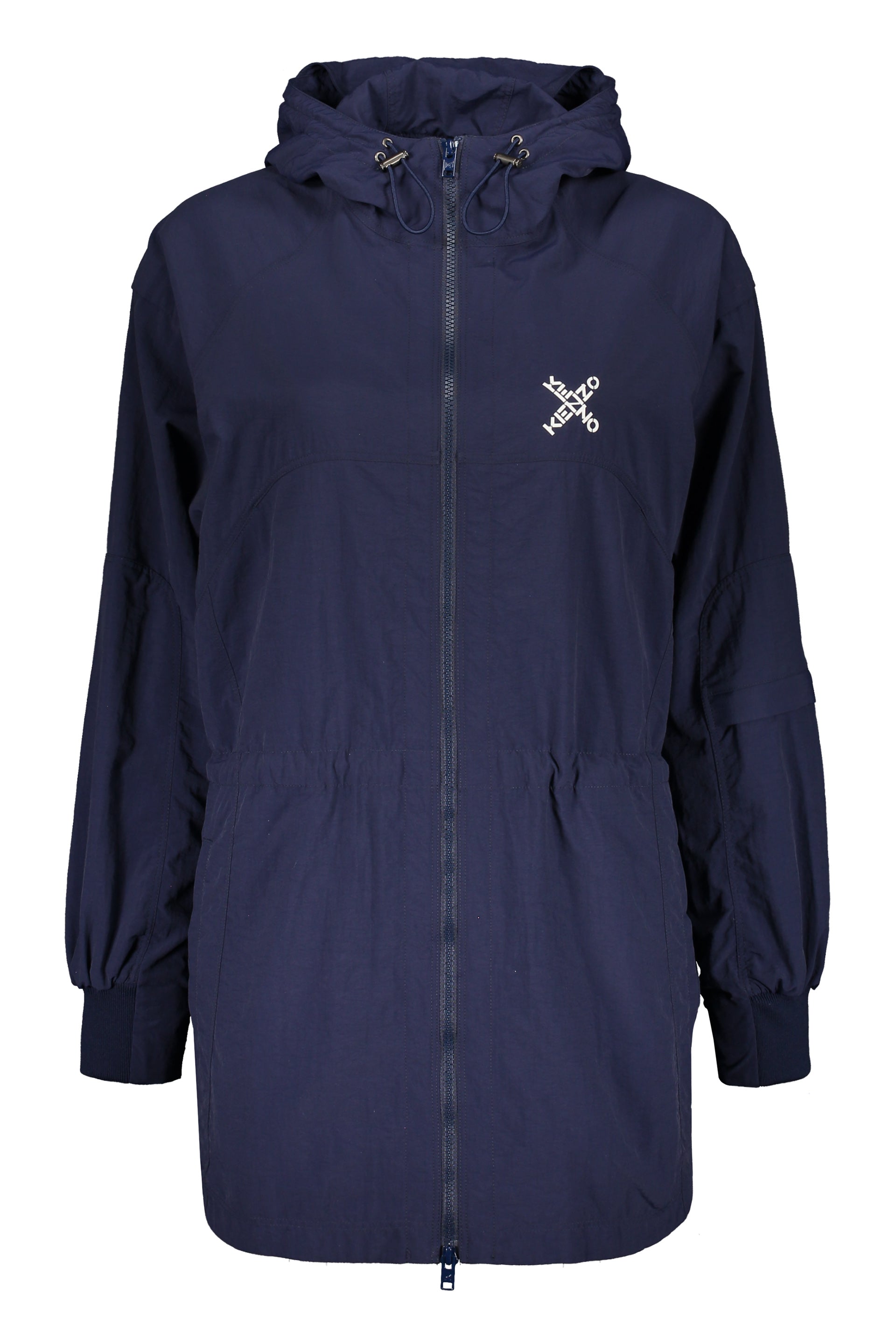 Technical fabric hooded jacket