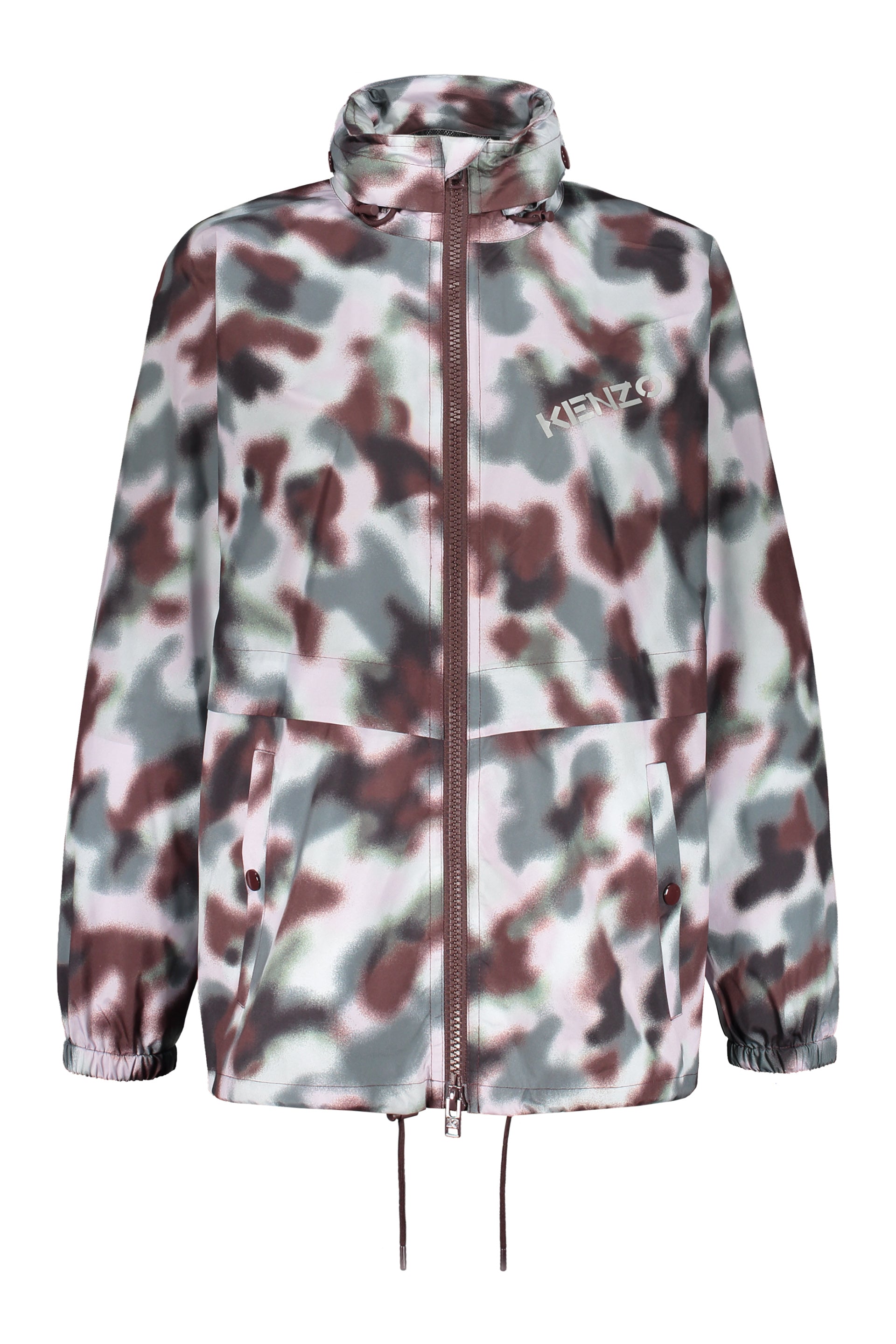 Technical fabric hooded jacket