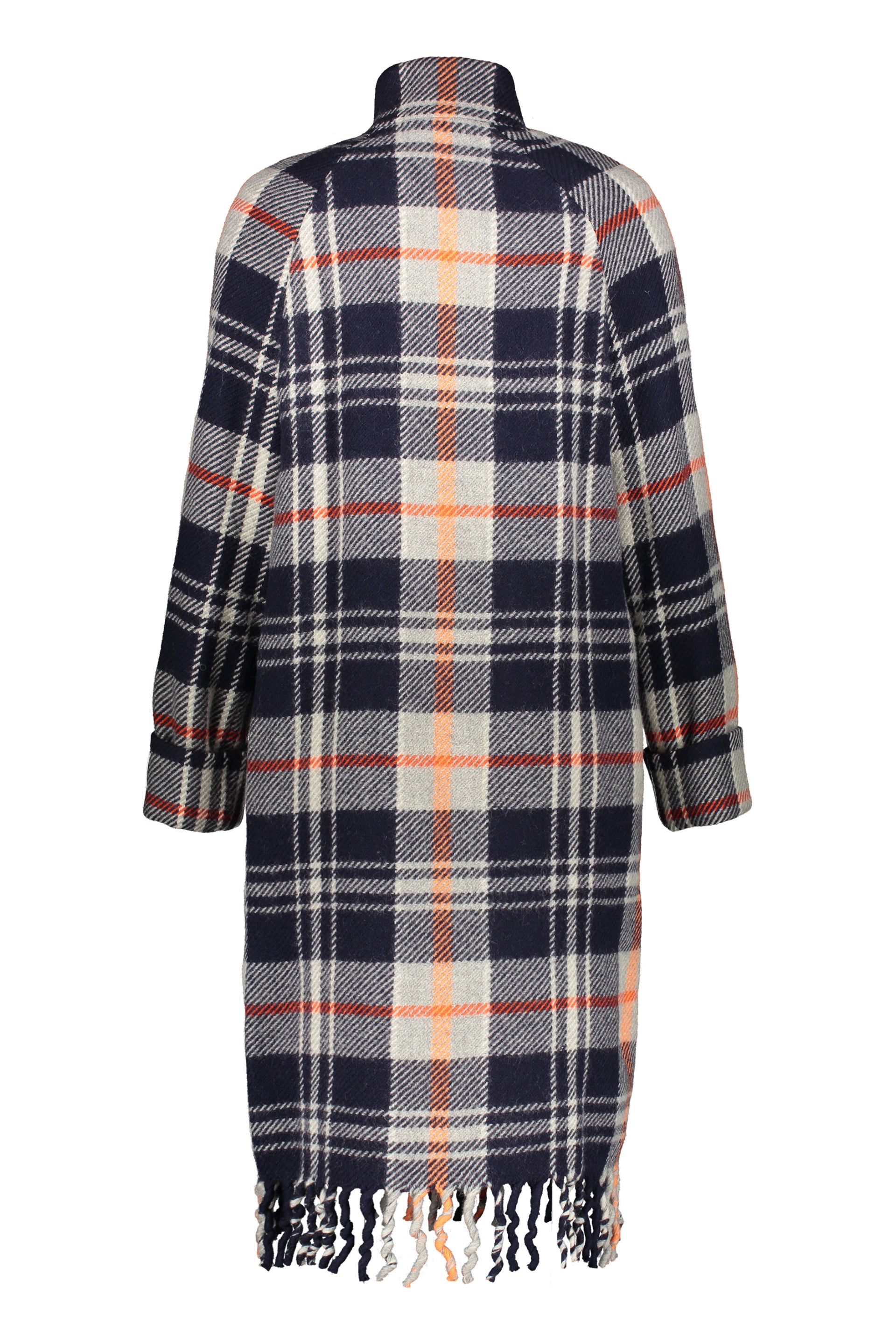 Checked wool coat