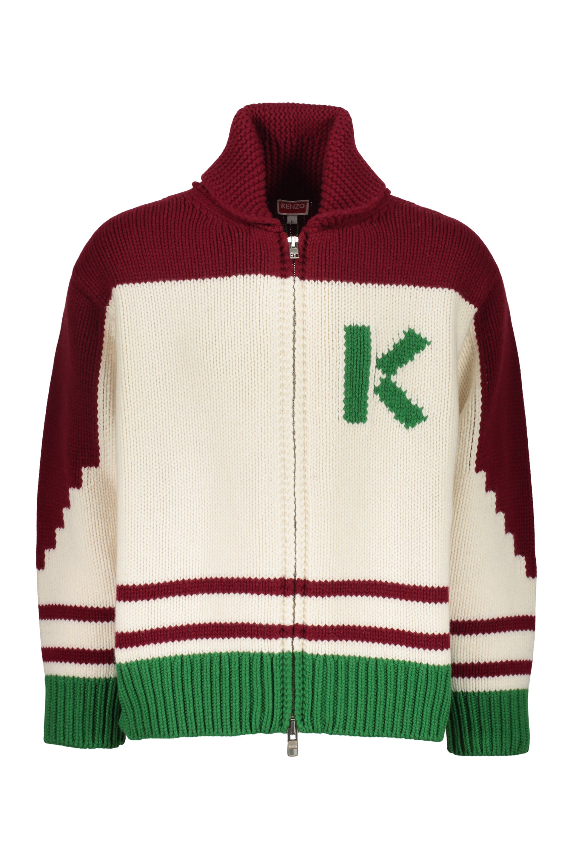 Jacquard knit cardigan
