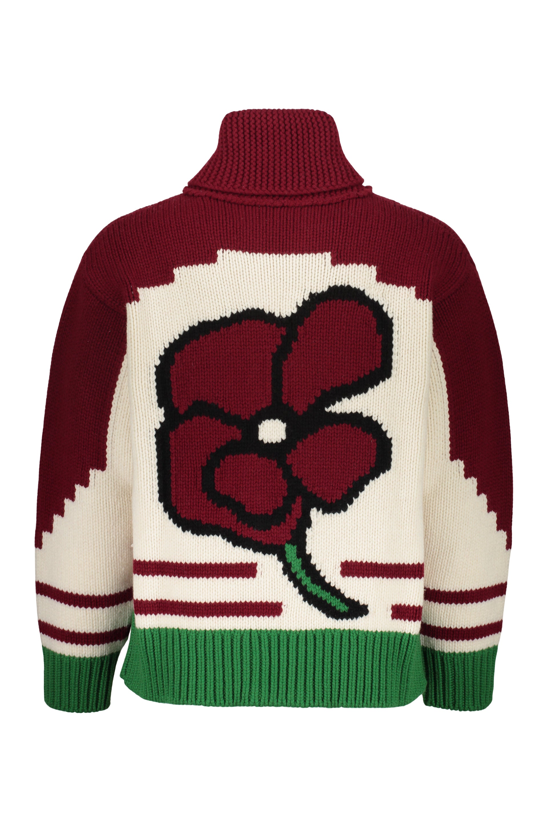 Jacquard knit cardigan