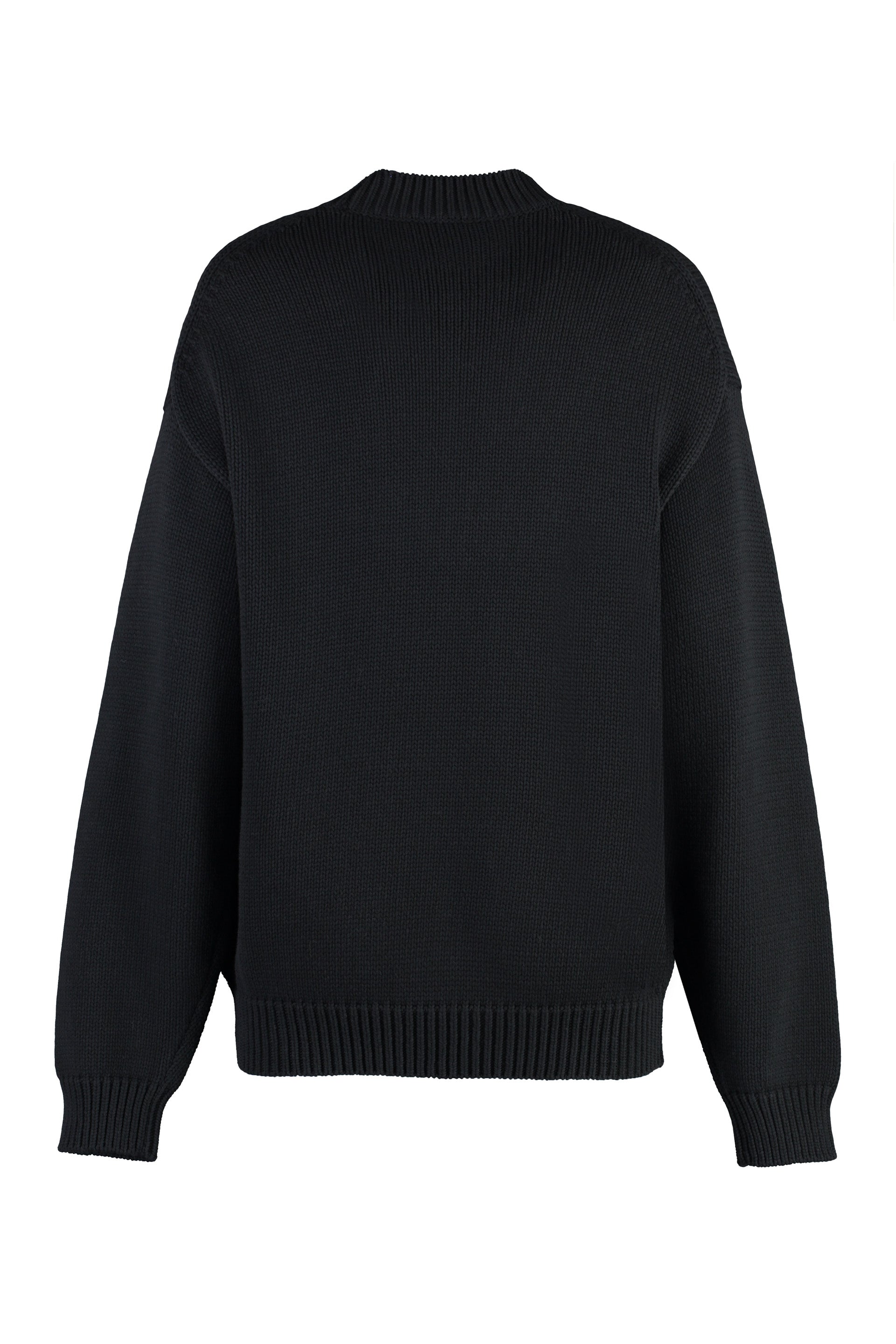 Cotton blend crew-neck sweater