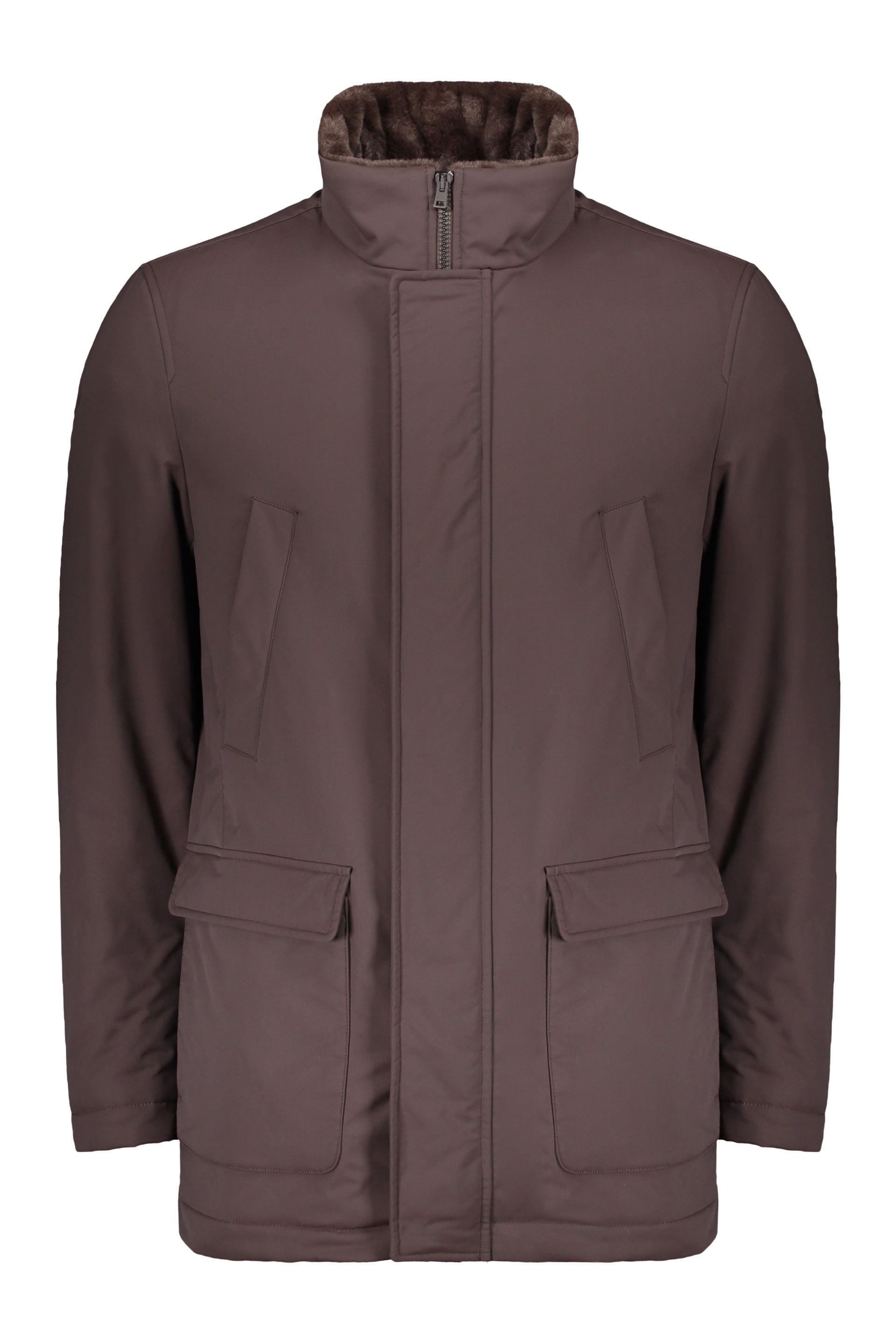 Jacket with zip closure and buttons