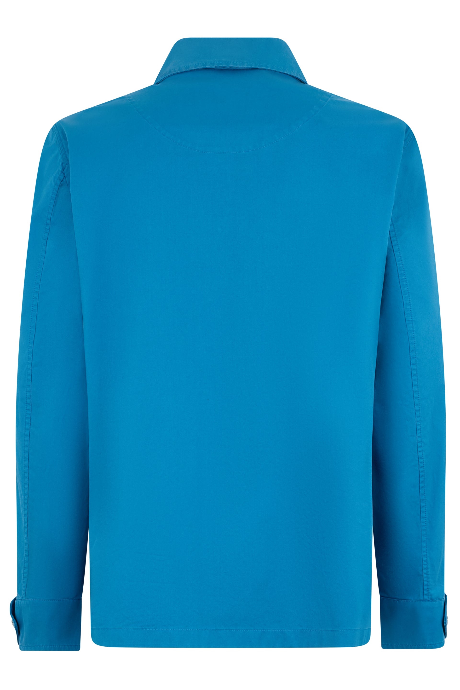 Blue casual shirt with applied pockets