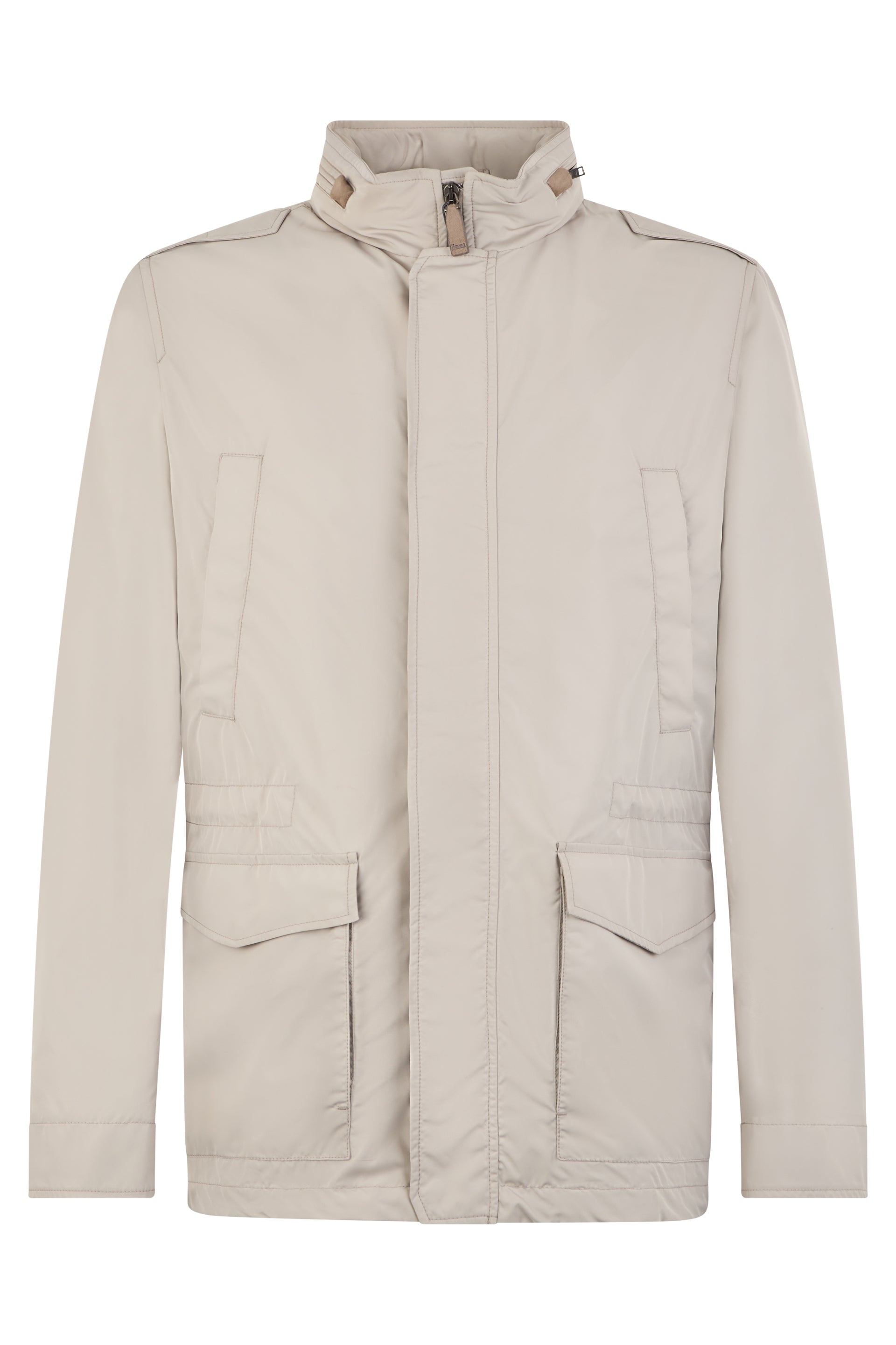 Light beige jacket with zipper and pockets
