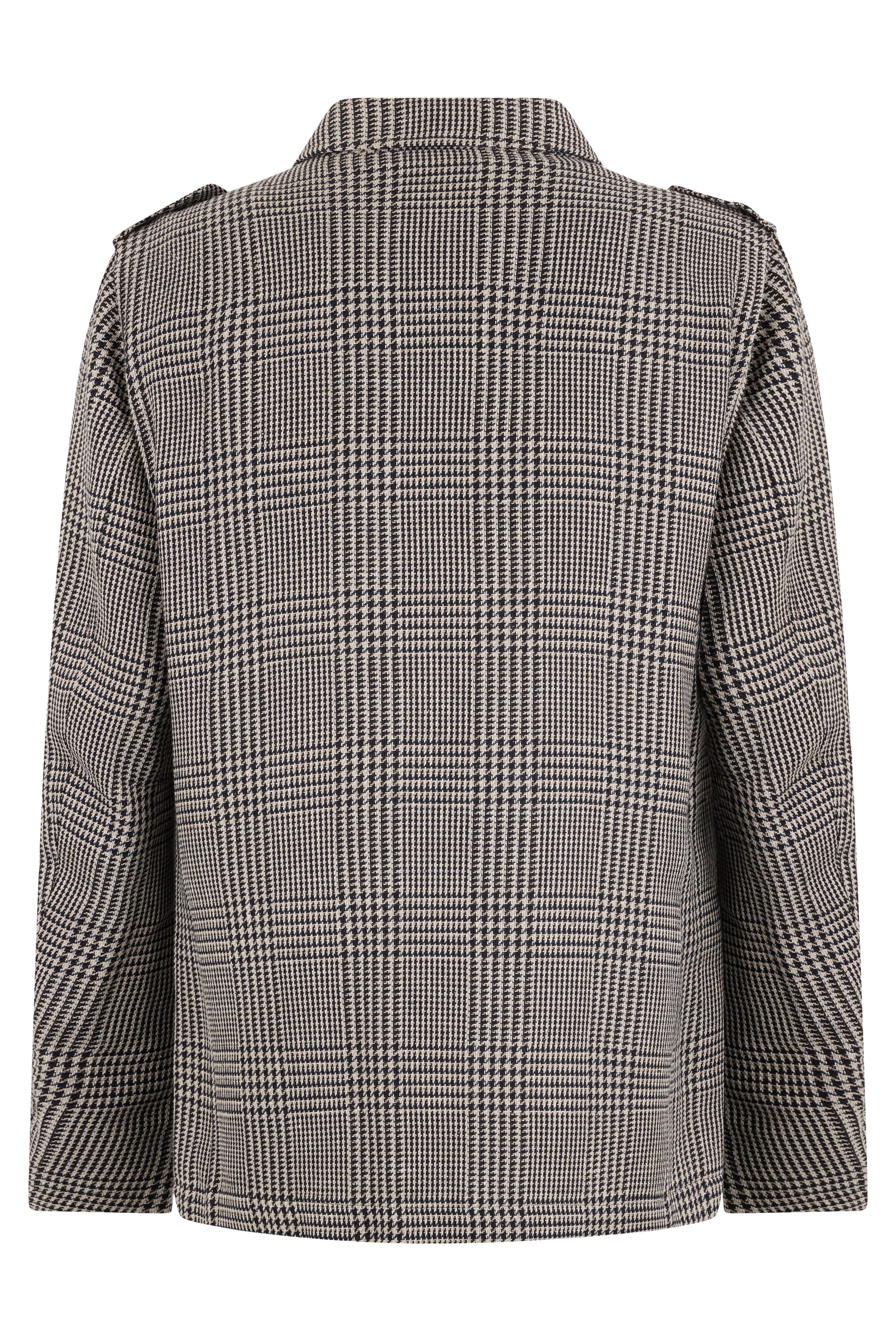 Elegant checked jacket with classic collar