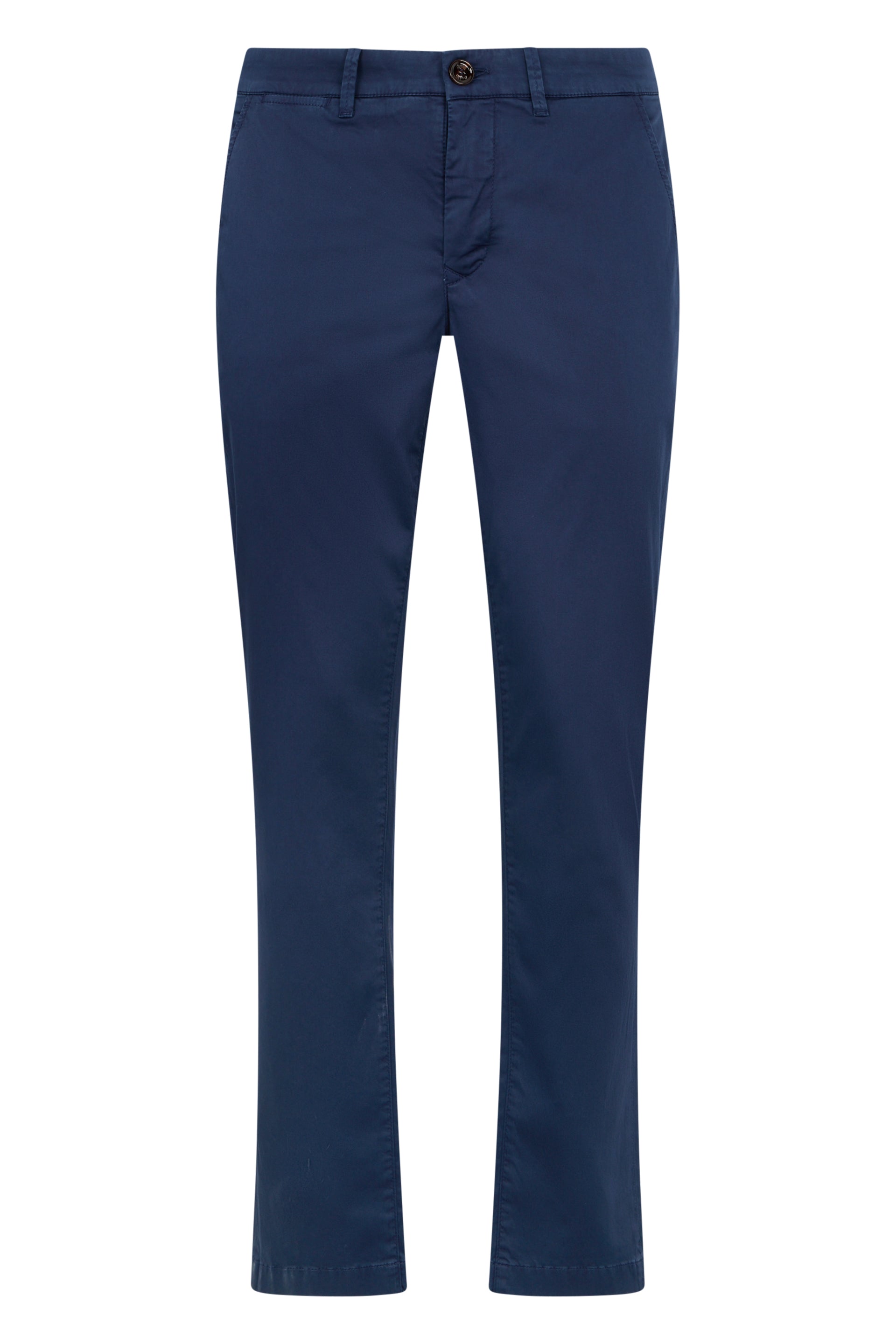 Elegant and versatile dark blue long trousers.