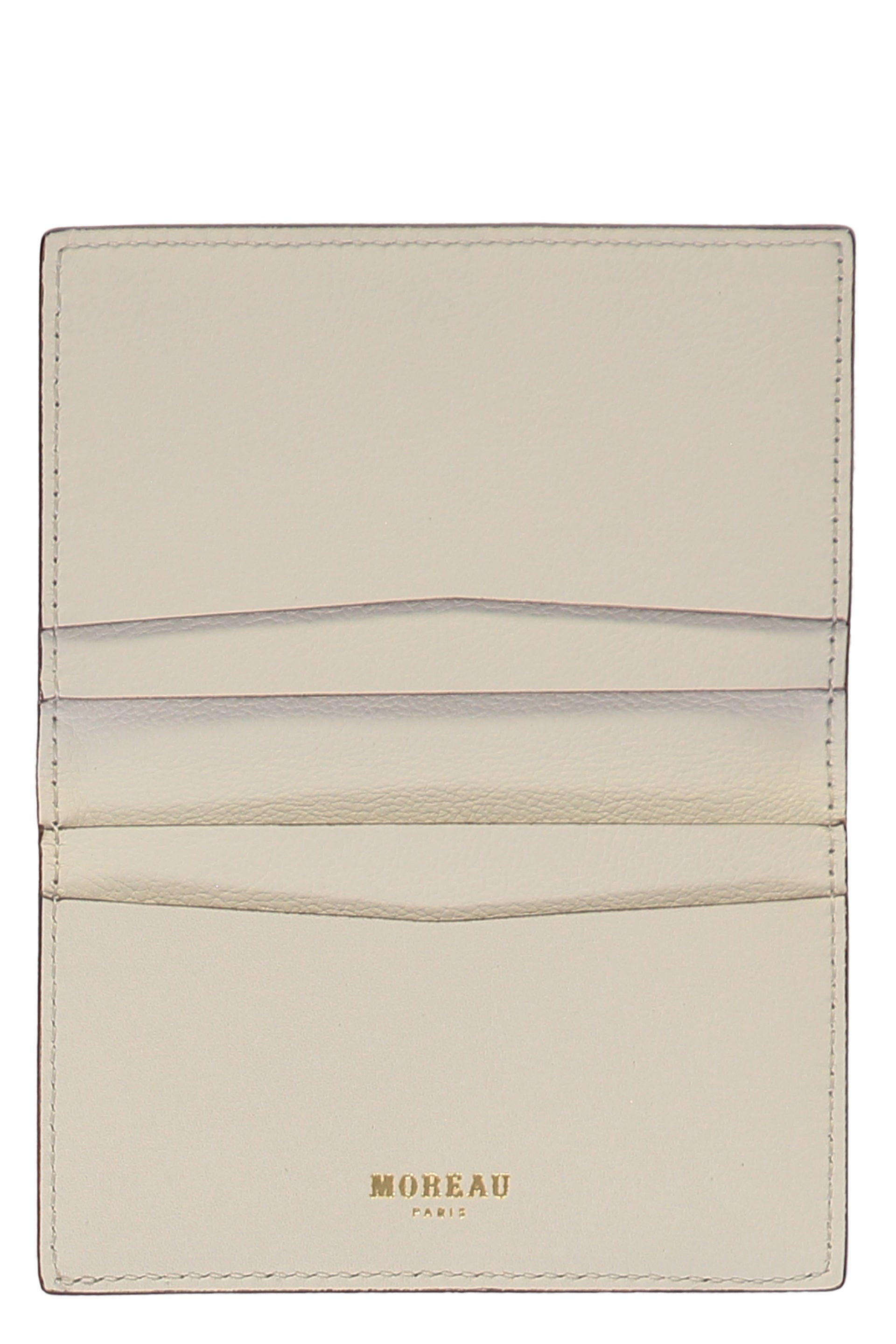 Logo detail leather card holder