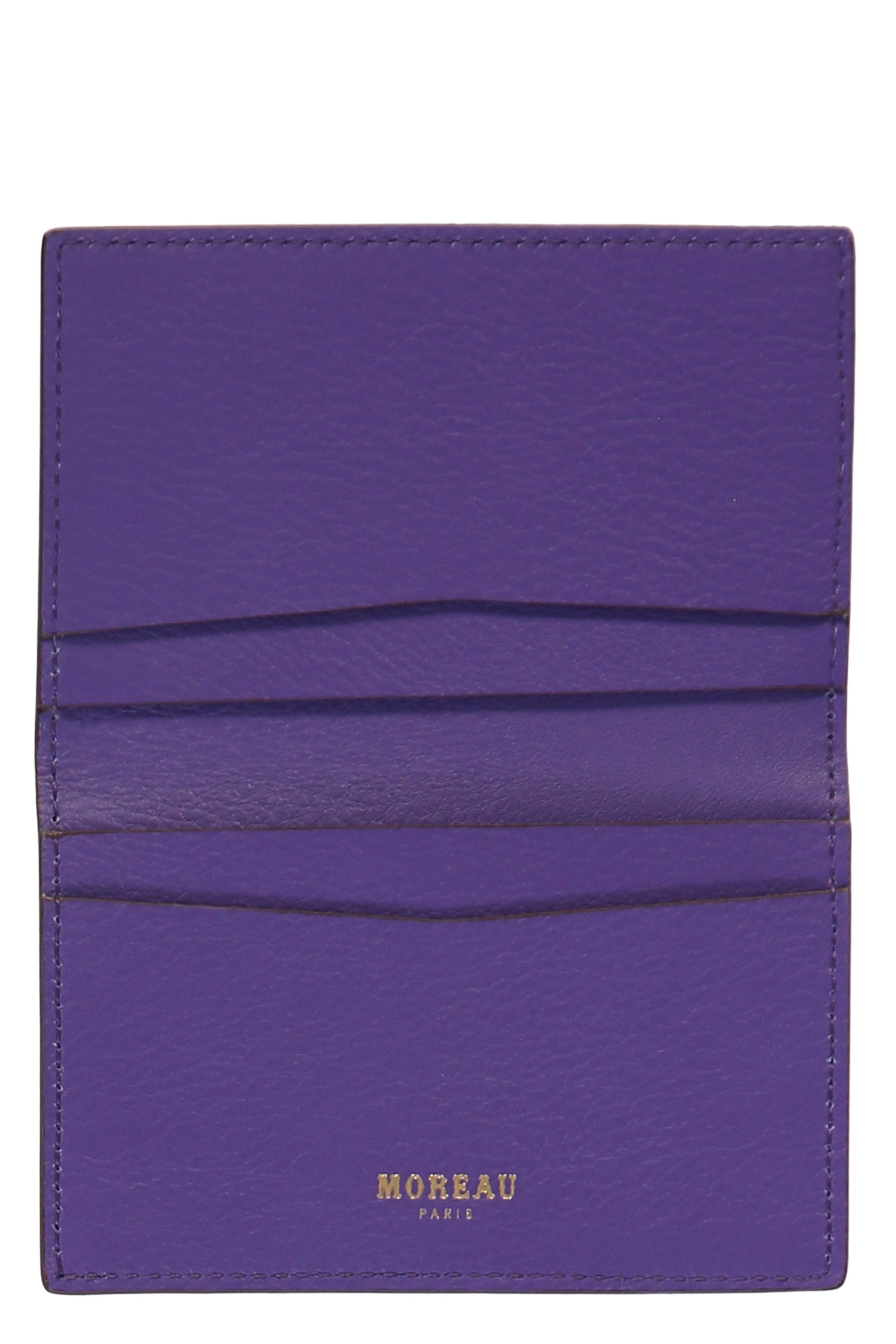 Logo detail leather card holder